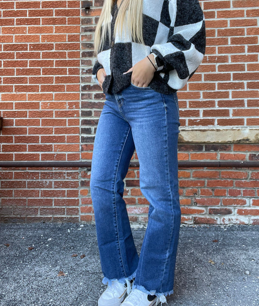 The Shea Raw Straight Leg Jeans