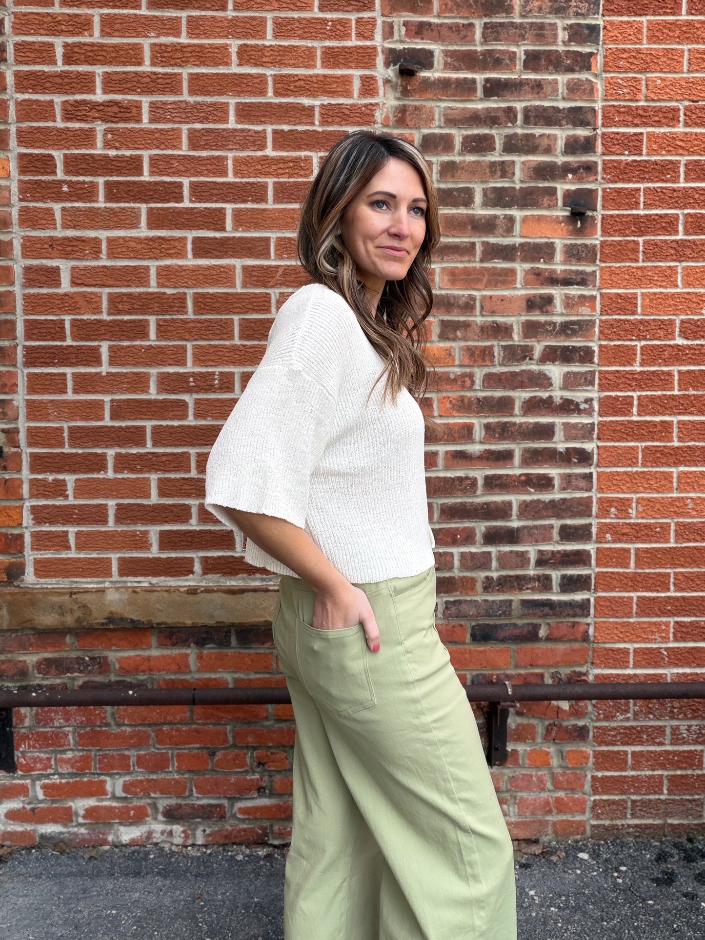The Aveline Pistachio Straight Leg Pants