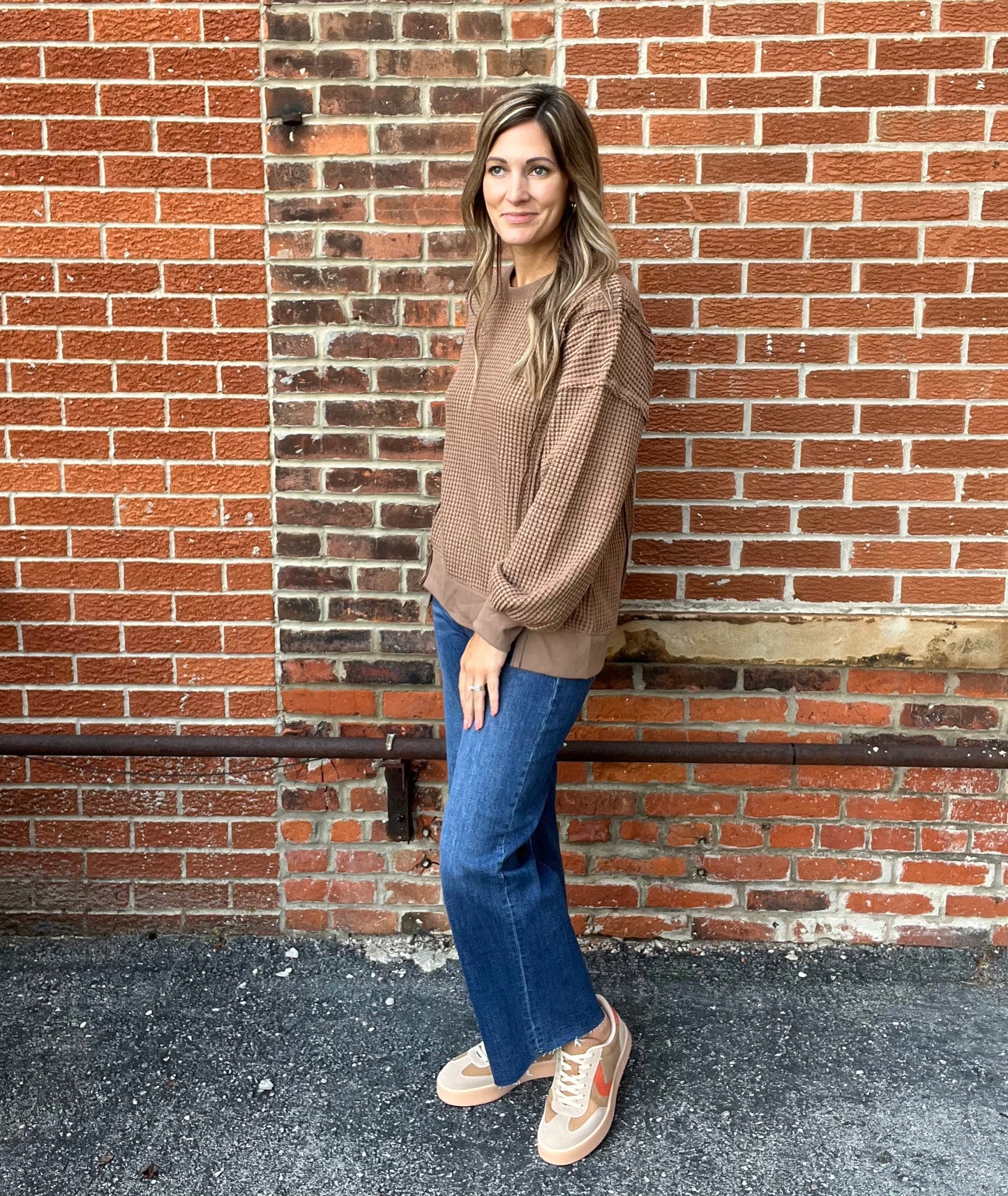 The Welling Oversized Waffle Knit Top