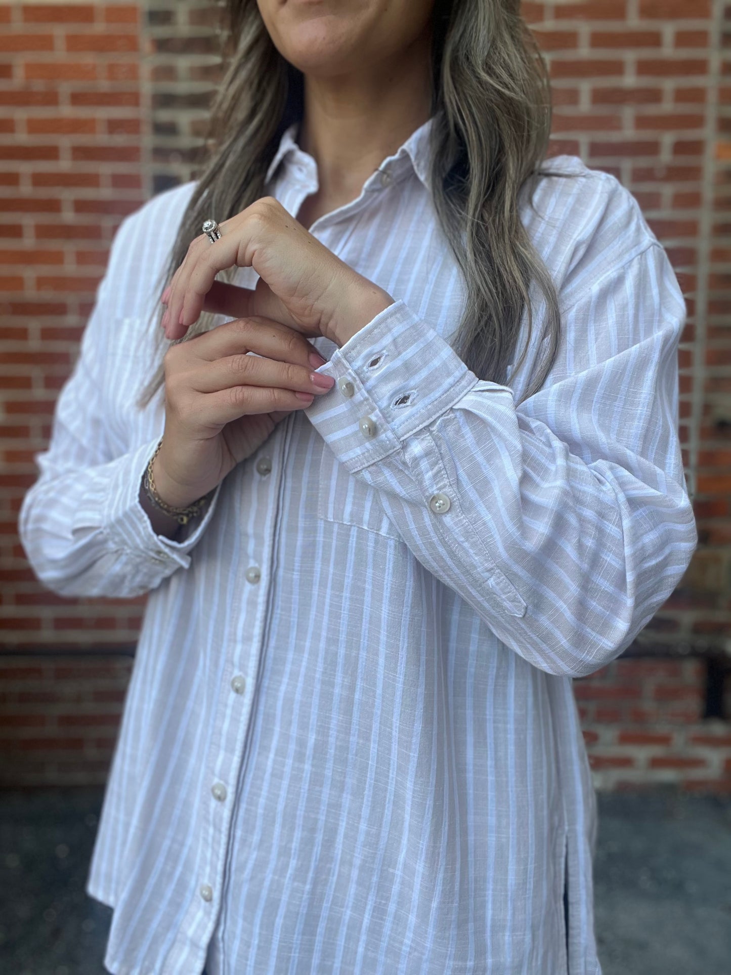 The Fynn Stripped Button Up Top