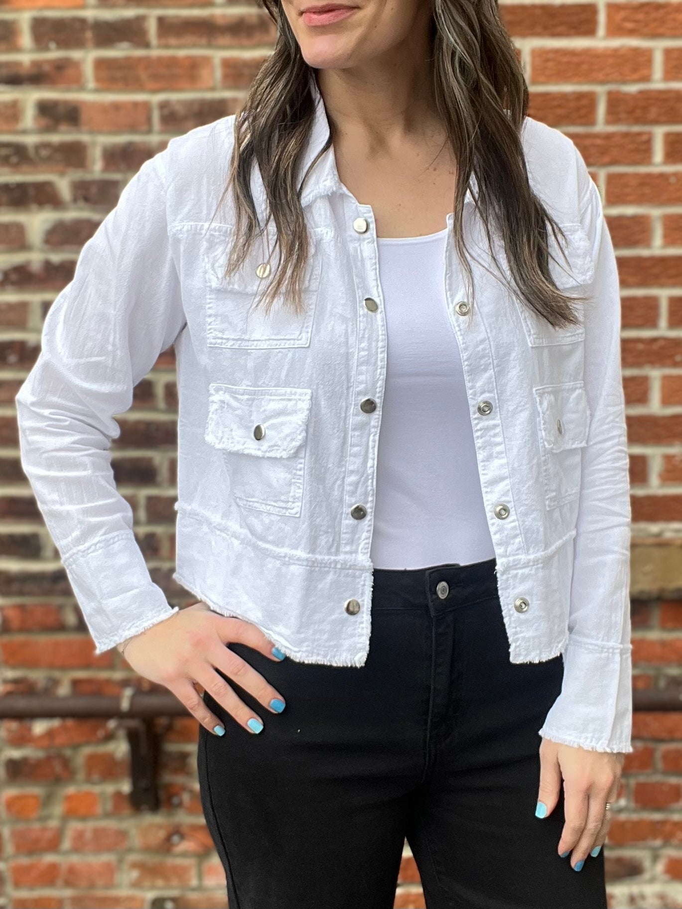 The Halyra Cotton Utility Crop Jacket