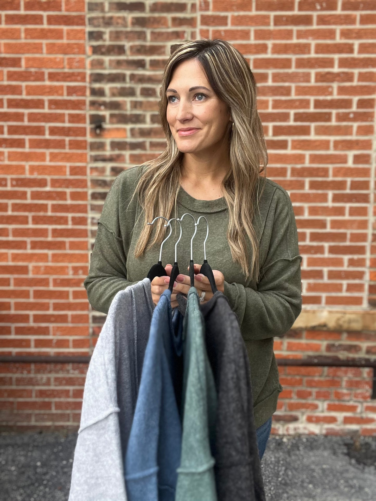 The Malia Brushed Hacci Long Sleeve Top