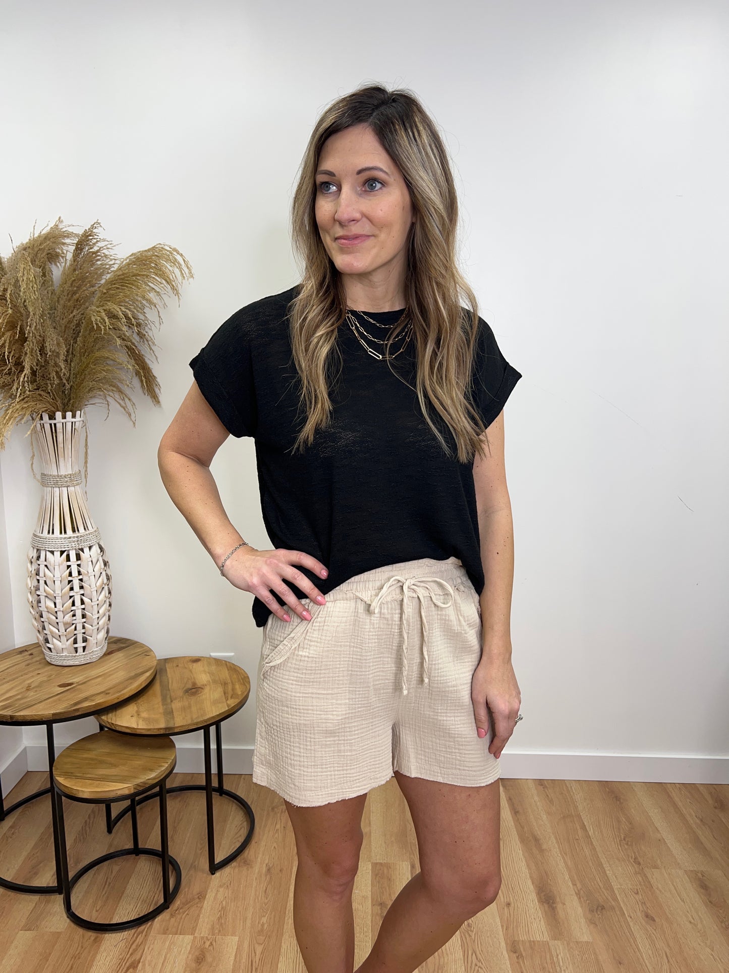 The Kenya Raw Hem Gauze Shorts