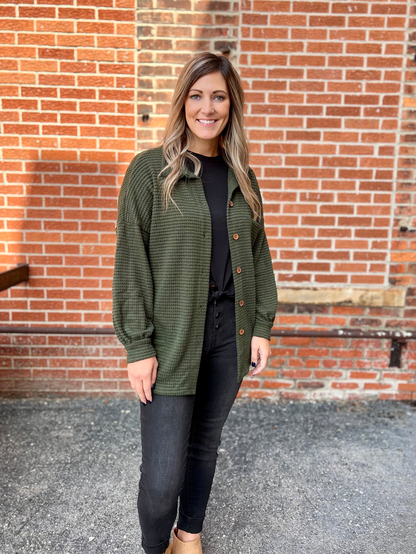 The Kalen Waffle Knit Top