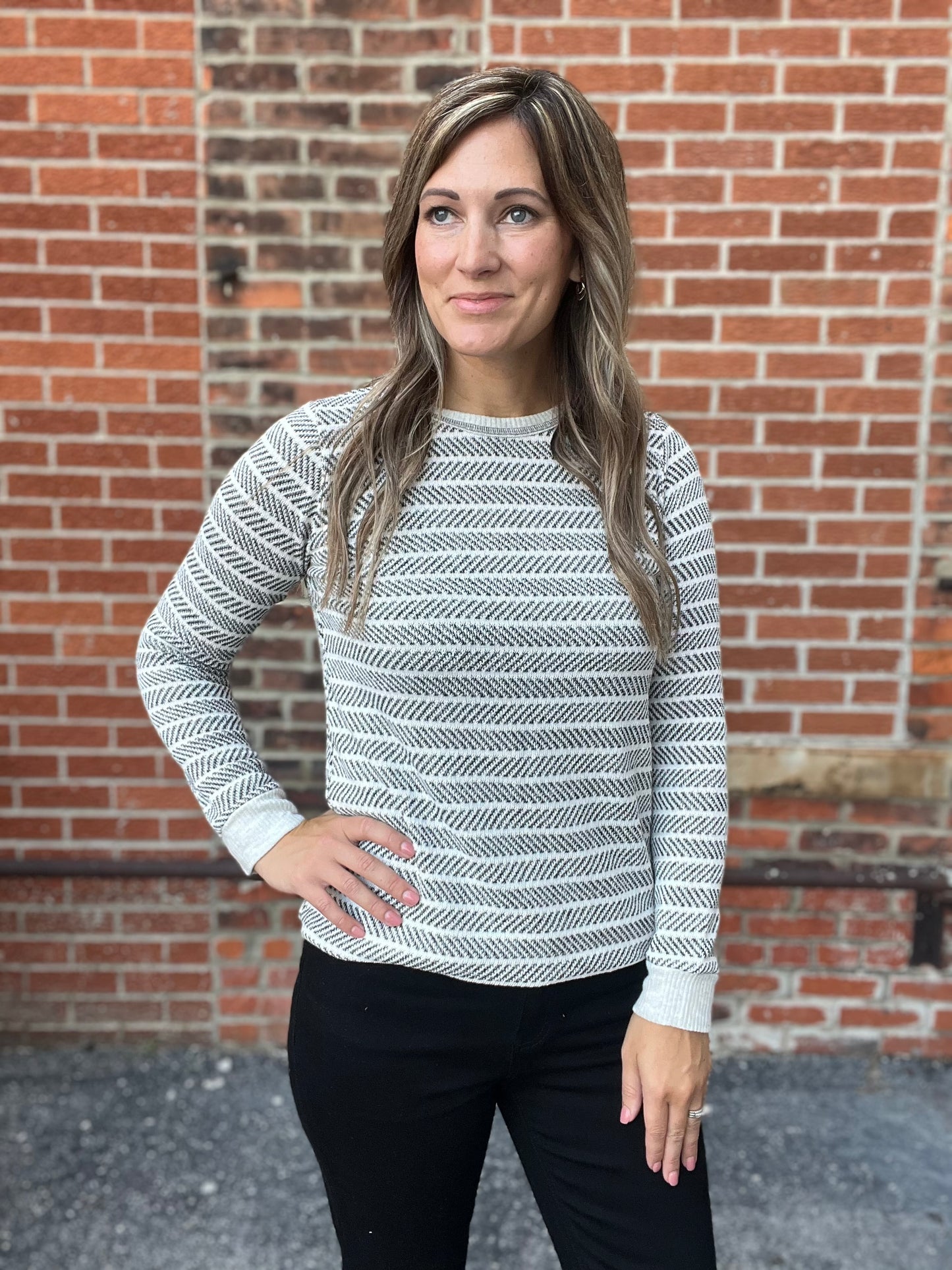 The Ridger Hash Striped Knit Top