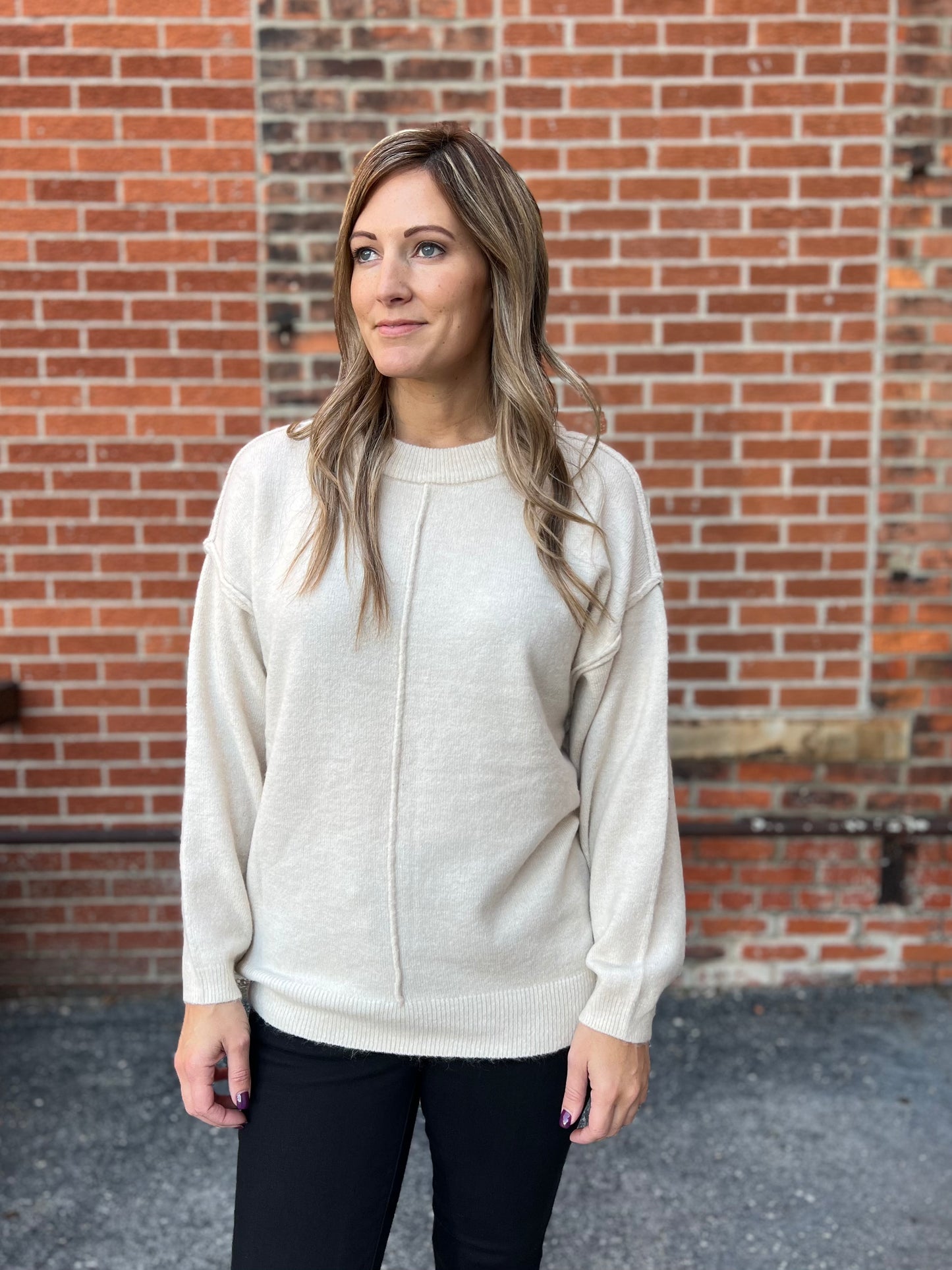The Ana Sweater Front Seam