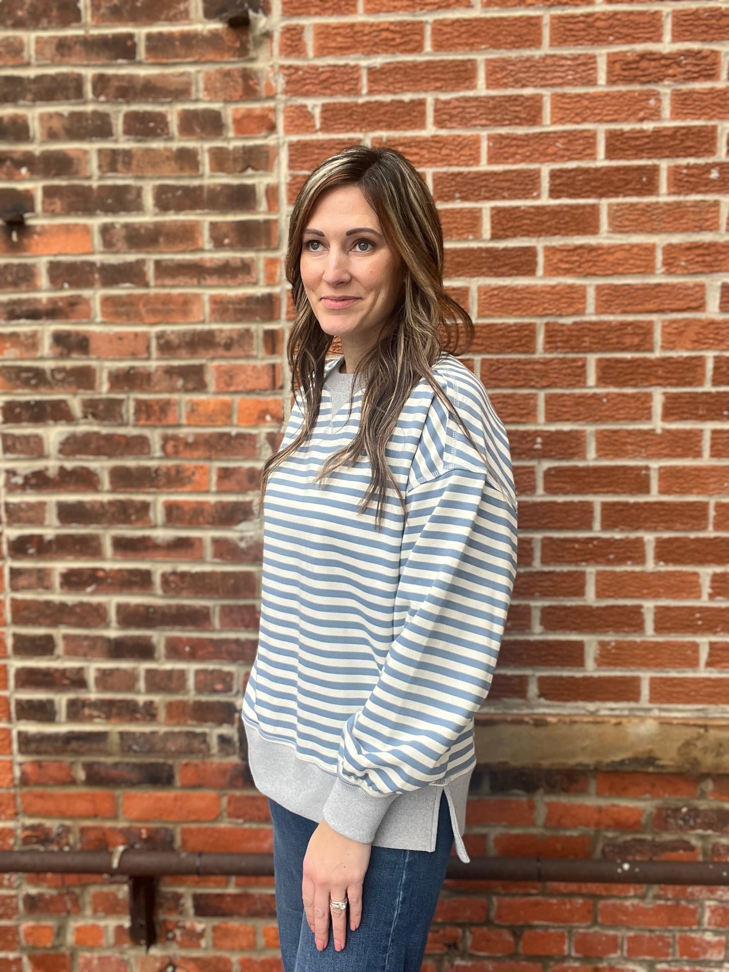 The Riley Striped Oversized Crewneck