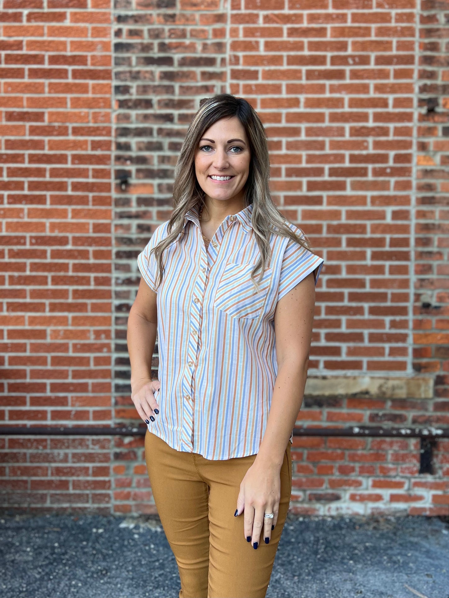 The Charleigh Striped Button Up