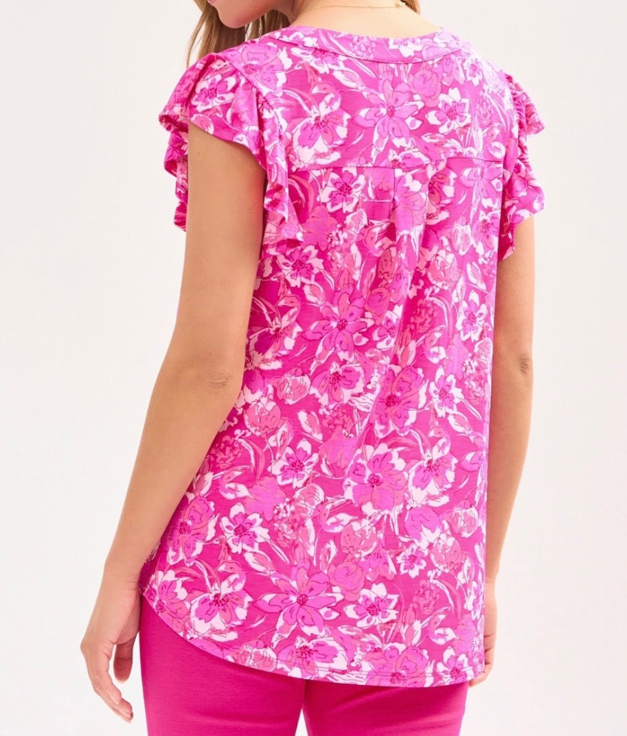The Elmore Pink Floral Blouse