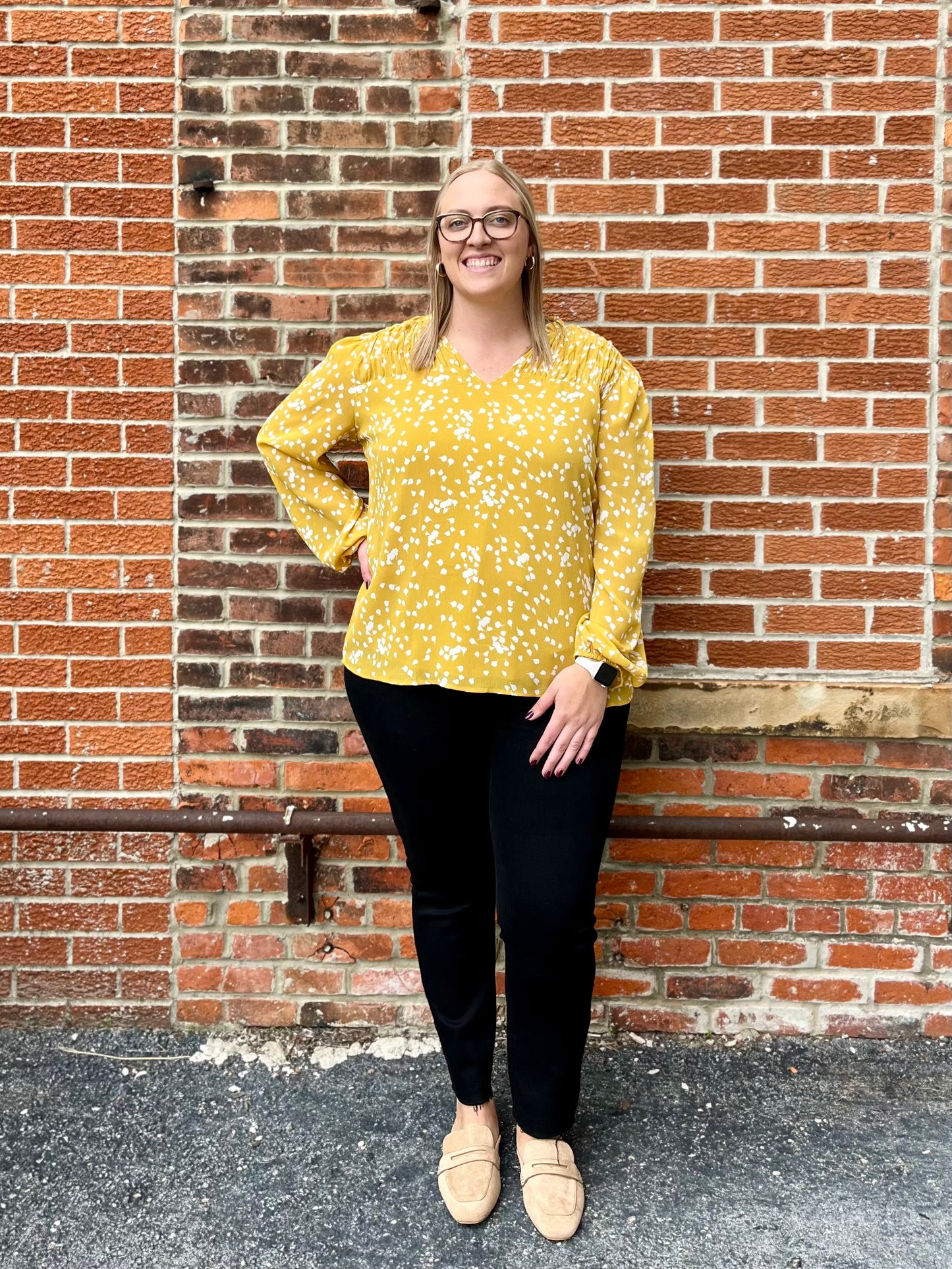 The Samantha Mustard Blouse