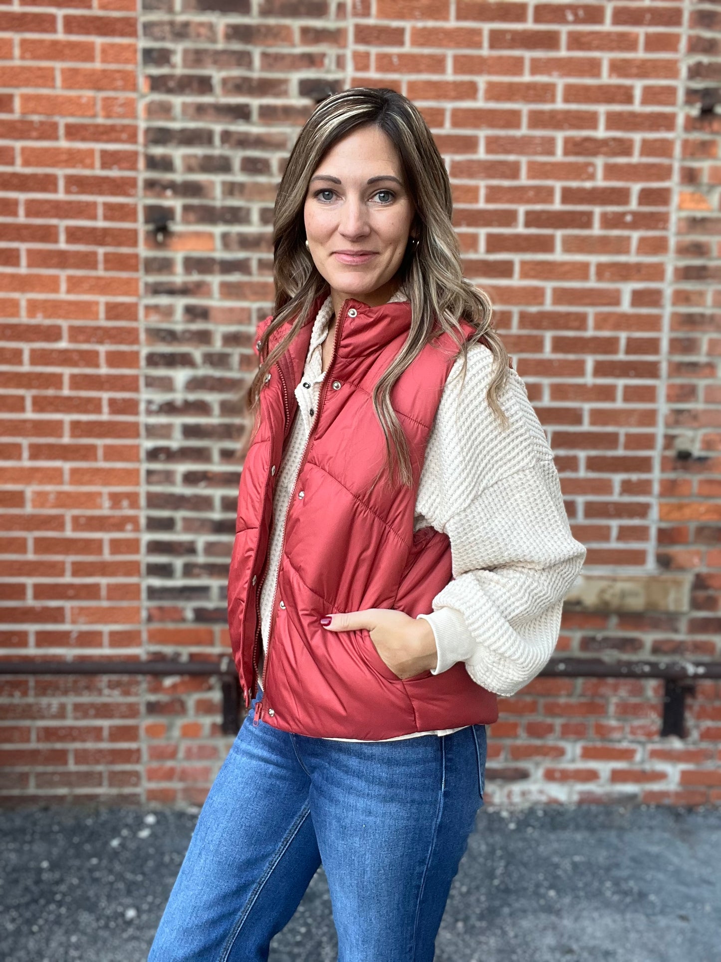 The Doran Rust Puffer Vest