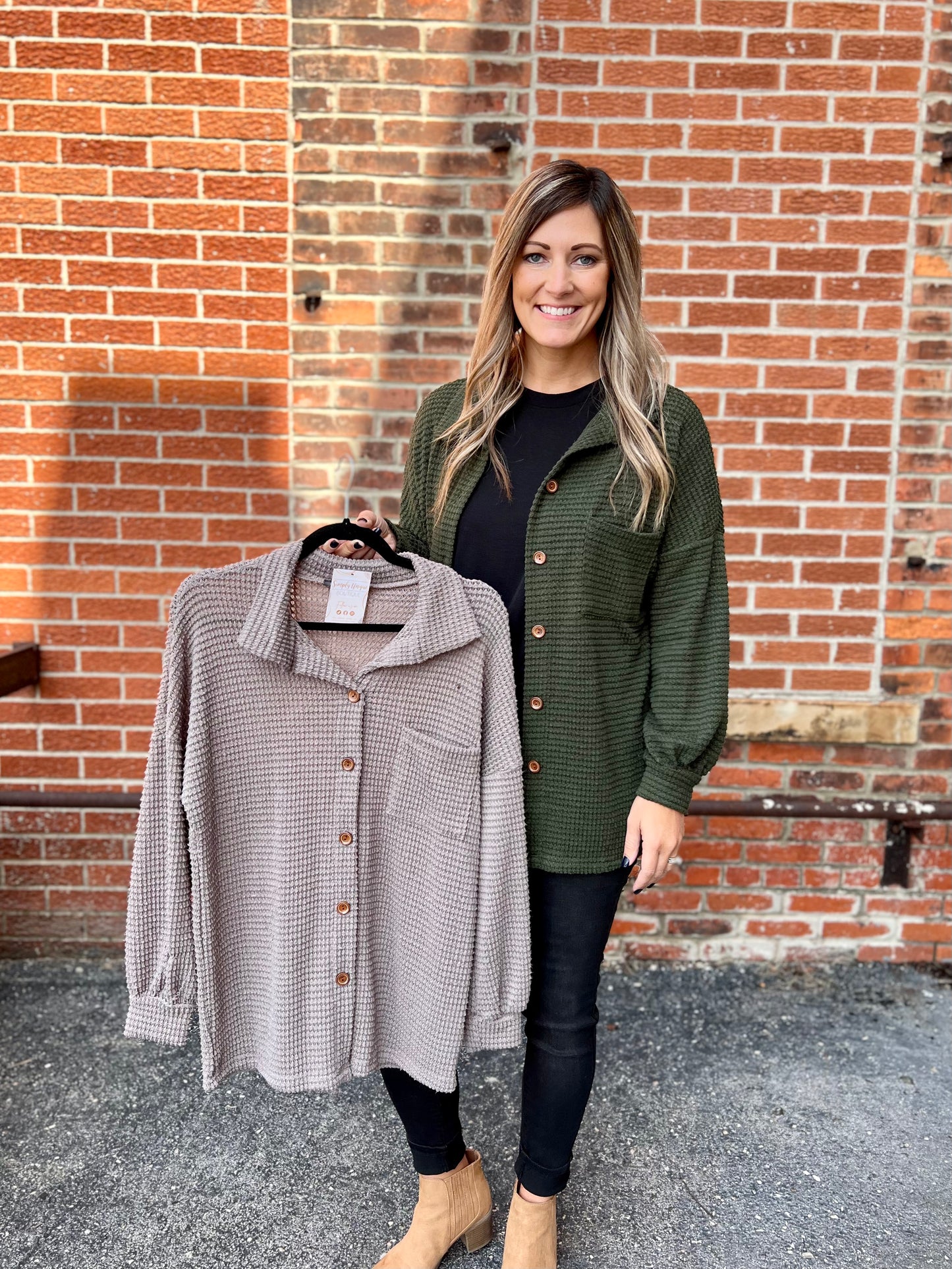 The Kalen Waffle Knit Top