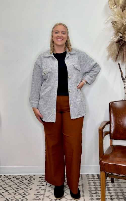 The Curvy Brushed Shacket