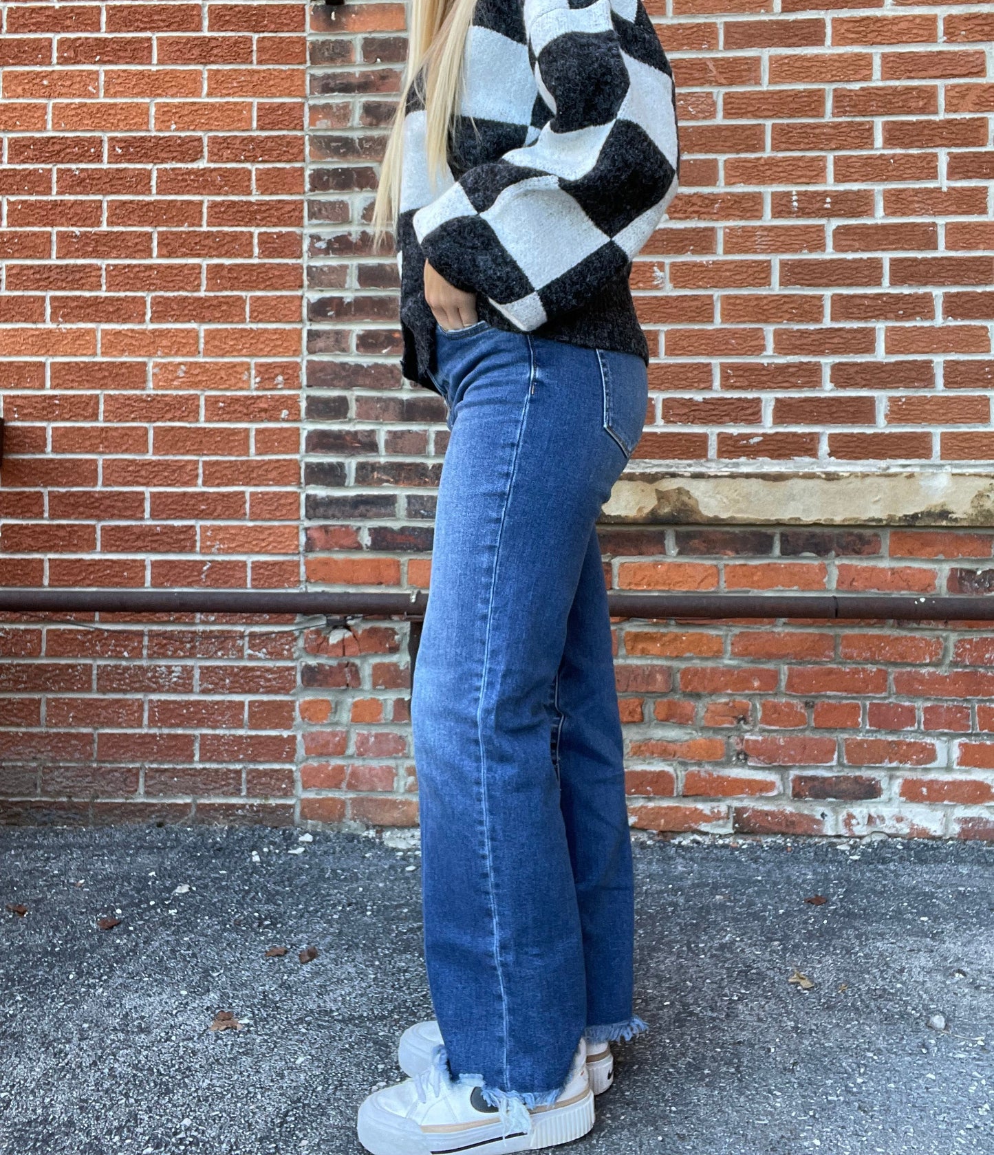 The Shea Raw Straight Leg Jeans