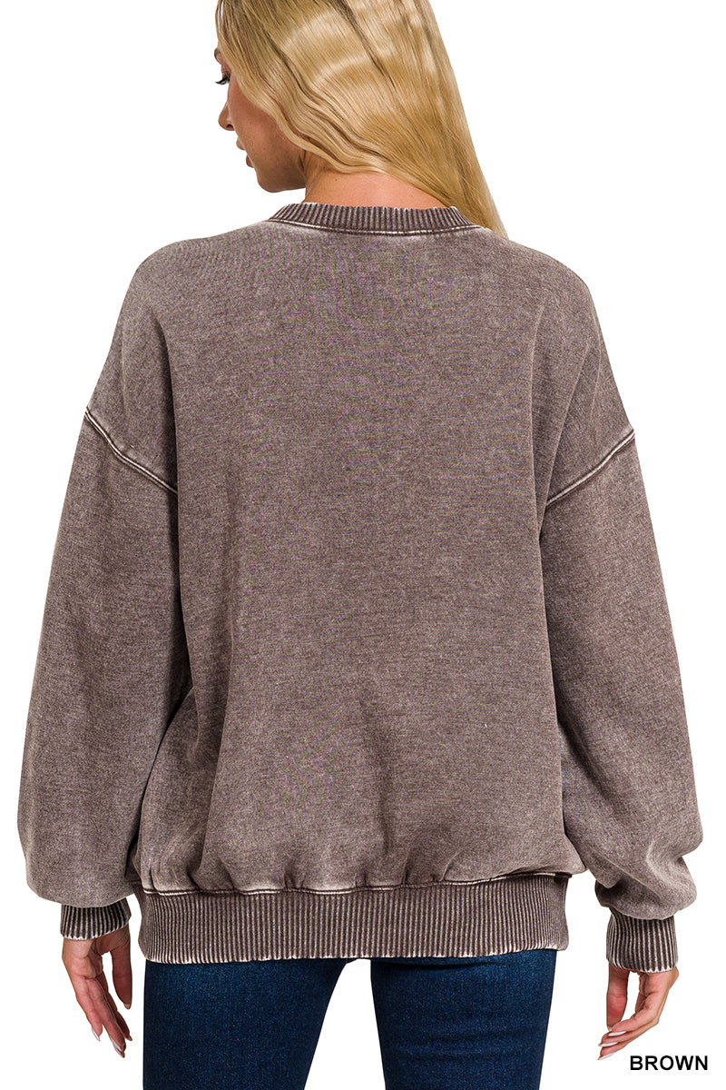 BEST SELLER! Mineral Wash Oversized Pullover Sweatshirt
