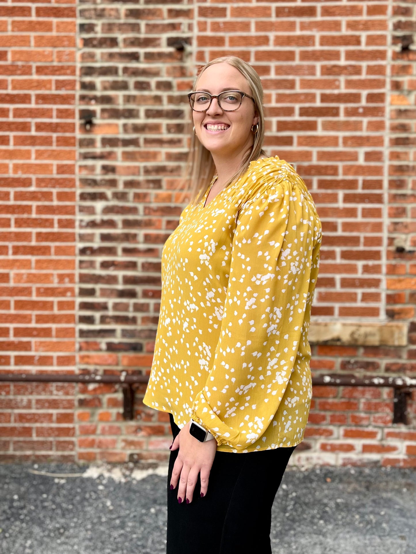 The Samantha Mustard Blouse