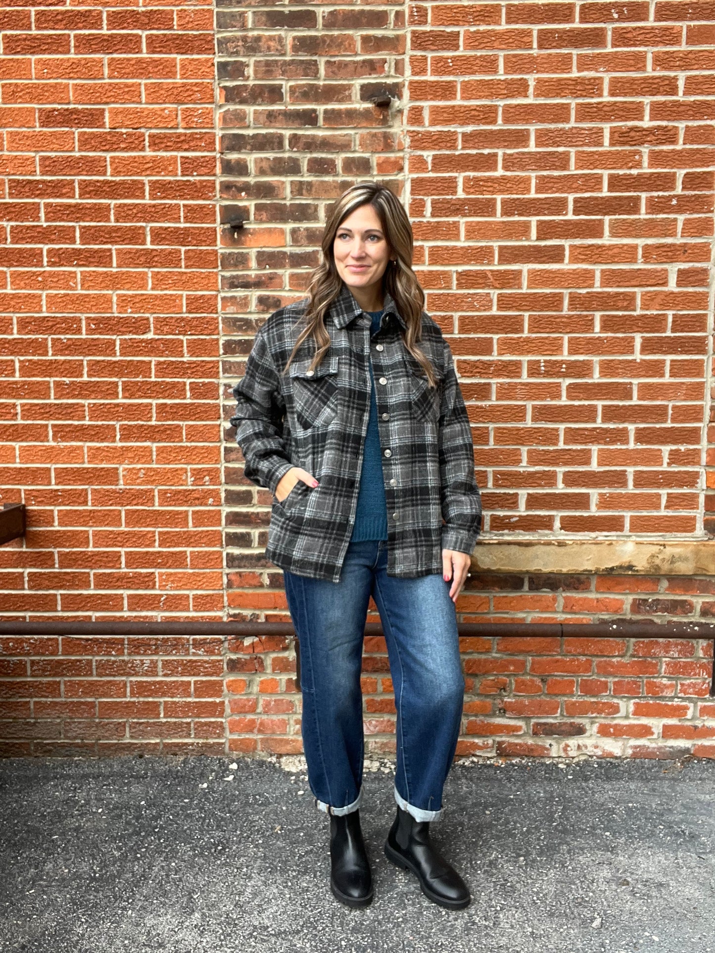 The Gregory Black Plaid Shacket