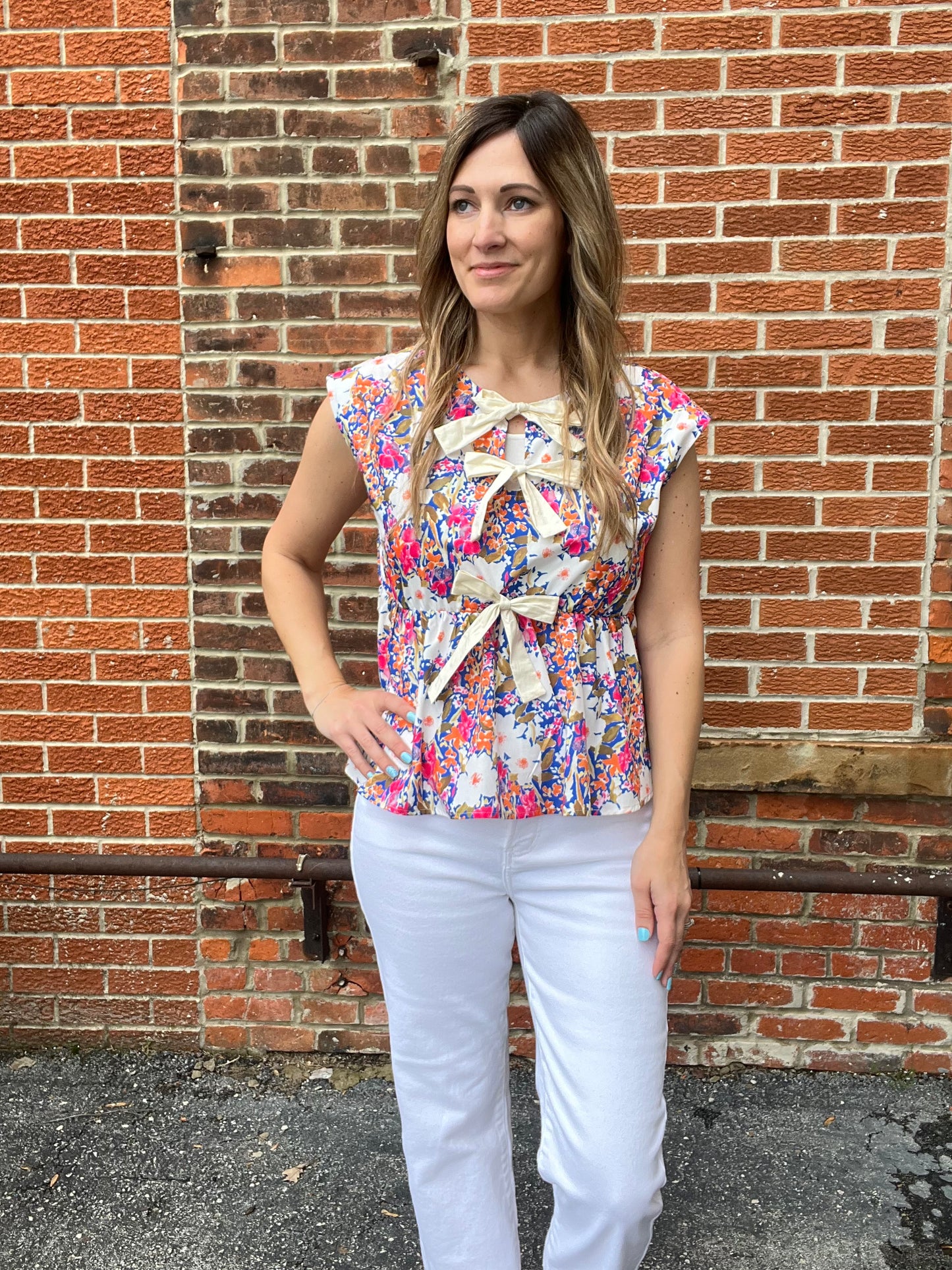 The Aria Tie Floral Unique Blouse