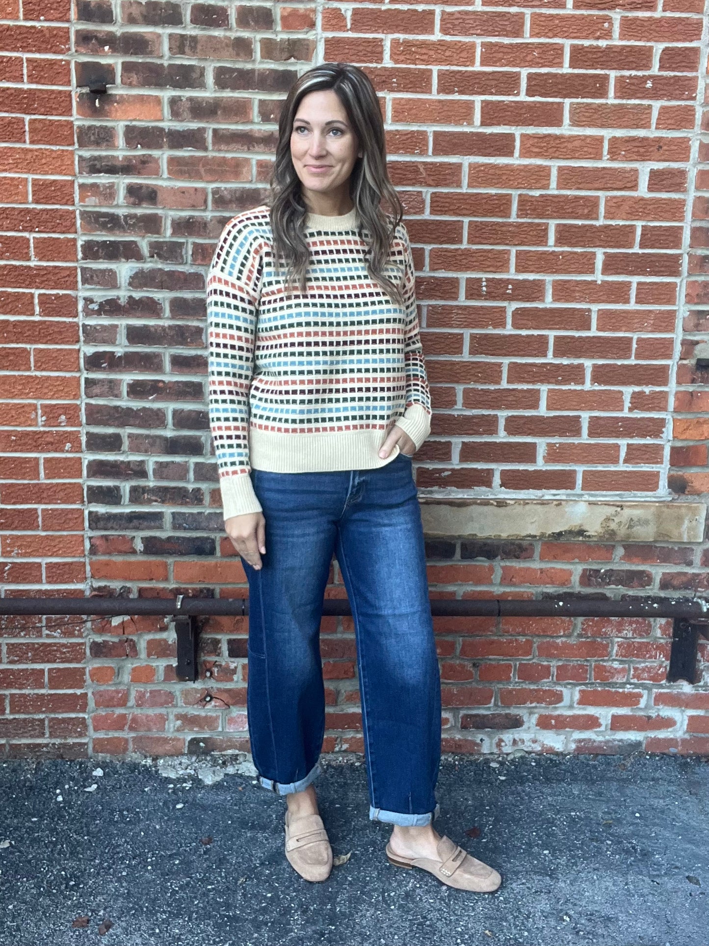 The Lyra Multi Color Textured Sweater