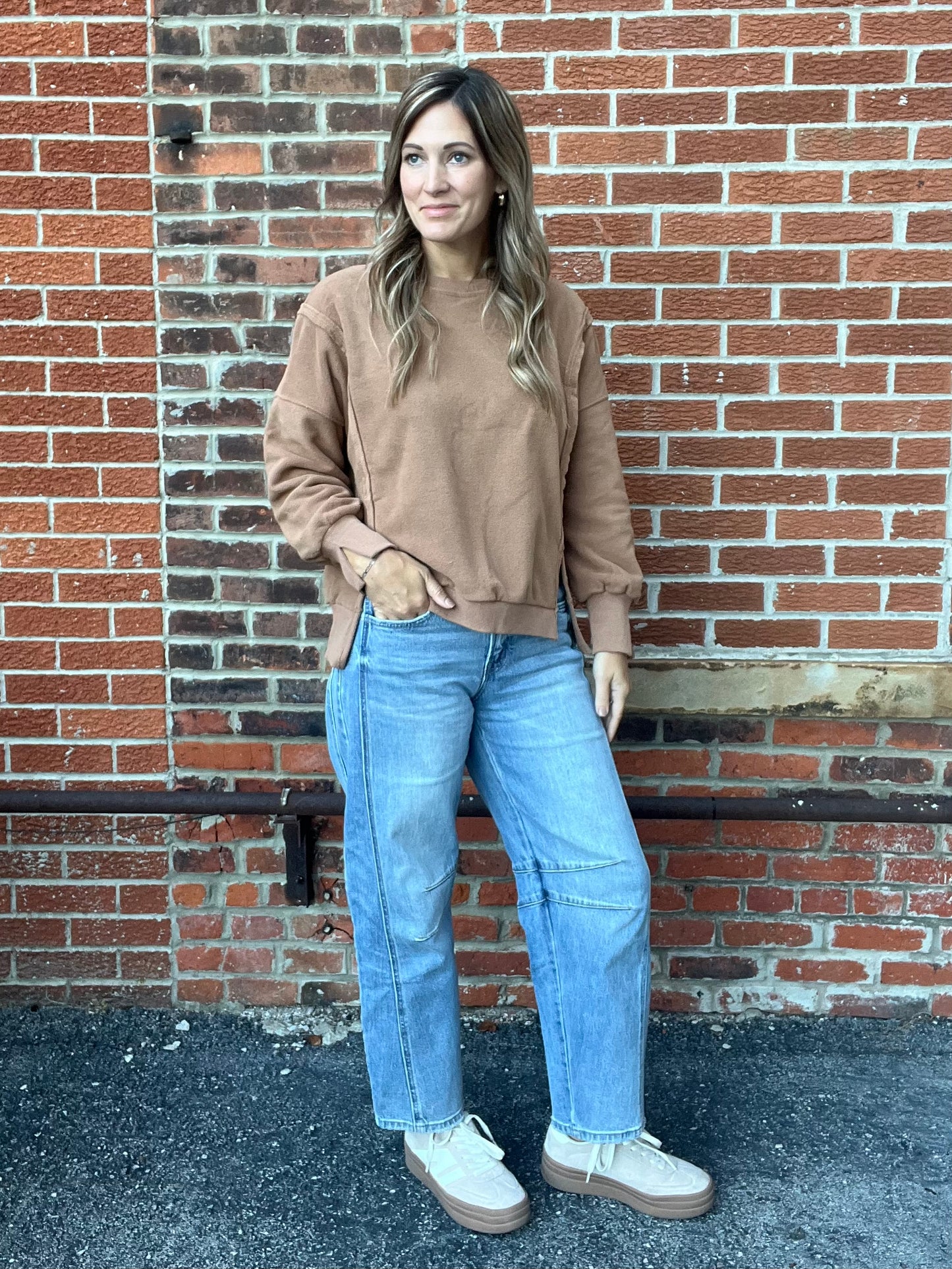 The Kate Barrel Leg Light Wash Jeans