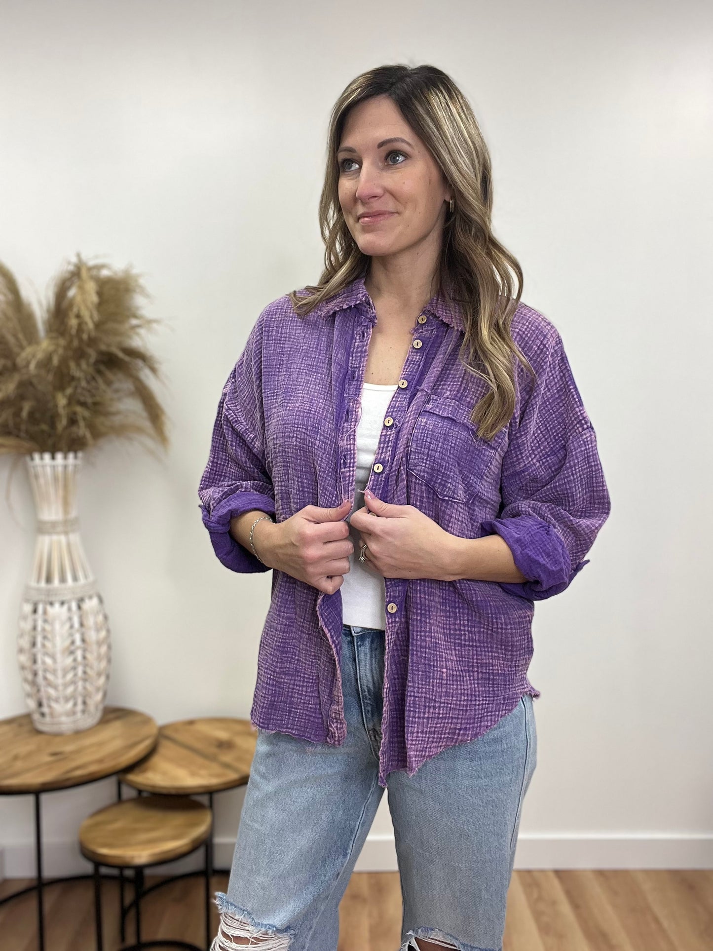 The Sedona Summer Gauze Button Up