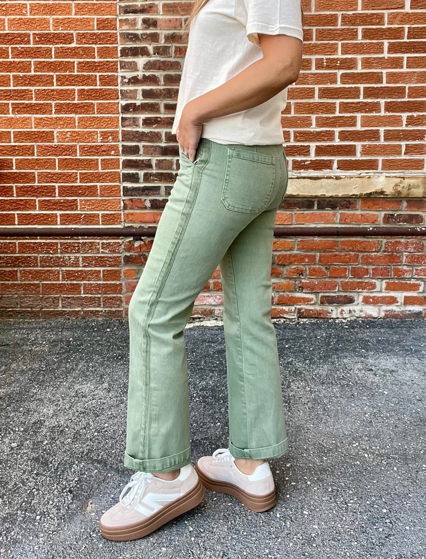 The Meredith Olive Cropped Pants