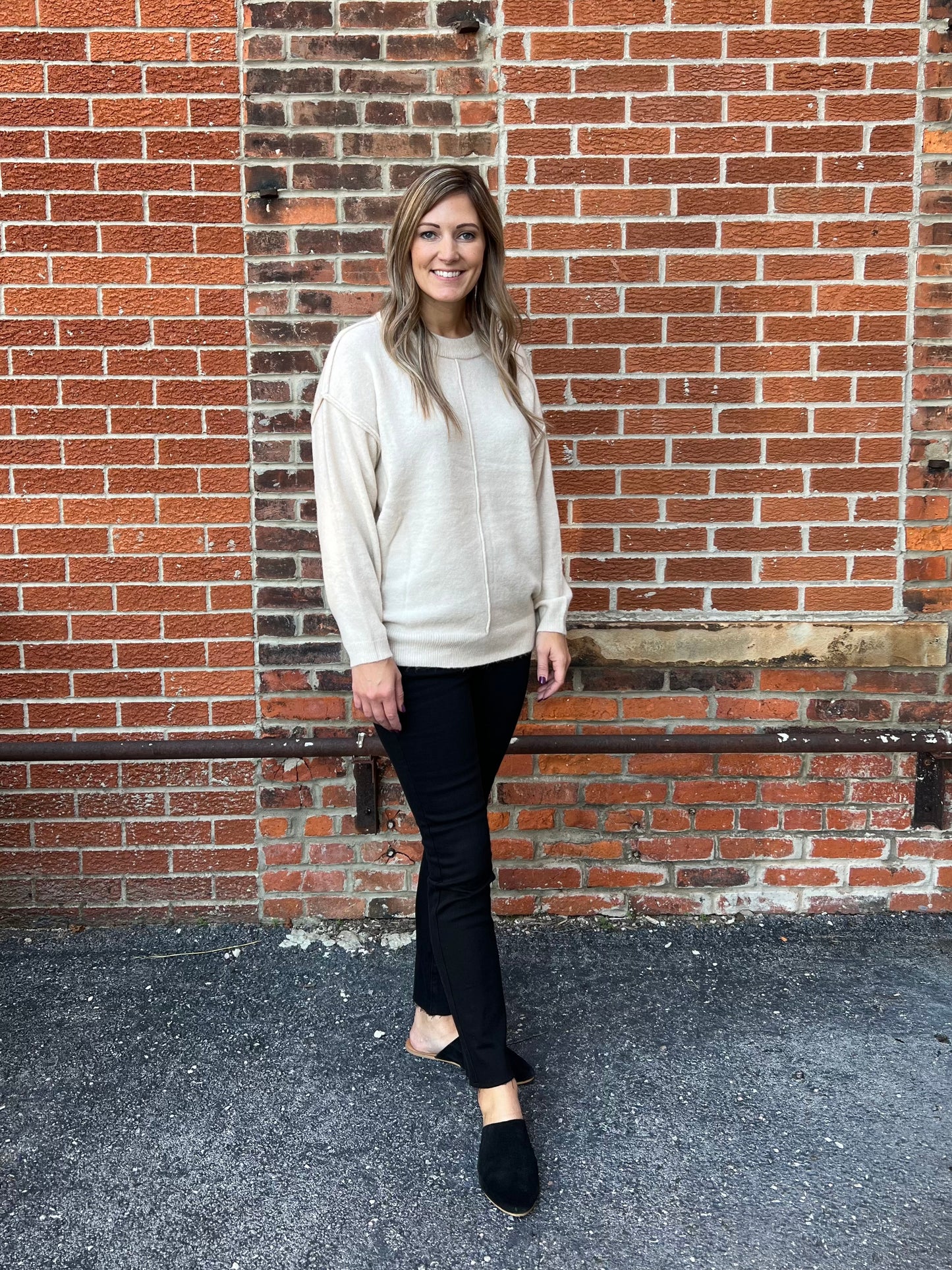 The Ana Sweater Front Seam