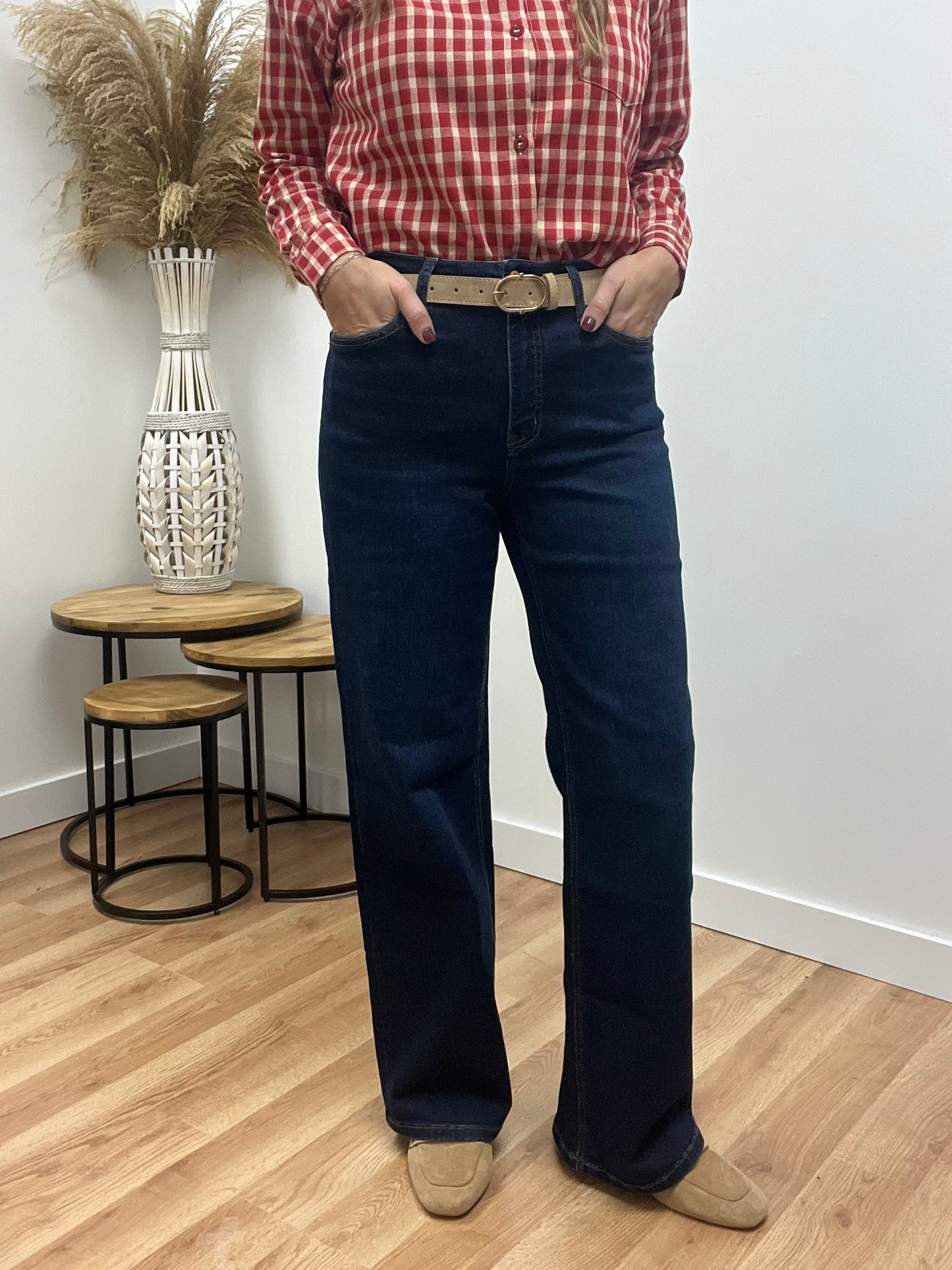 The Reign Dark Wash Loose Straight Leg