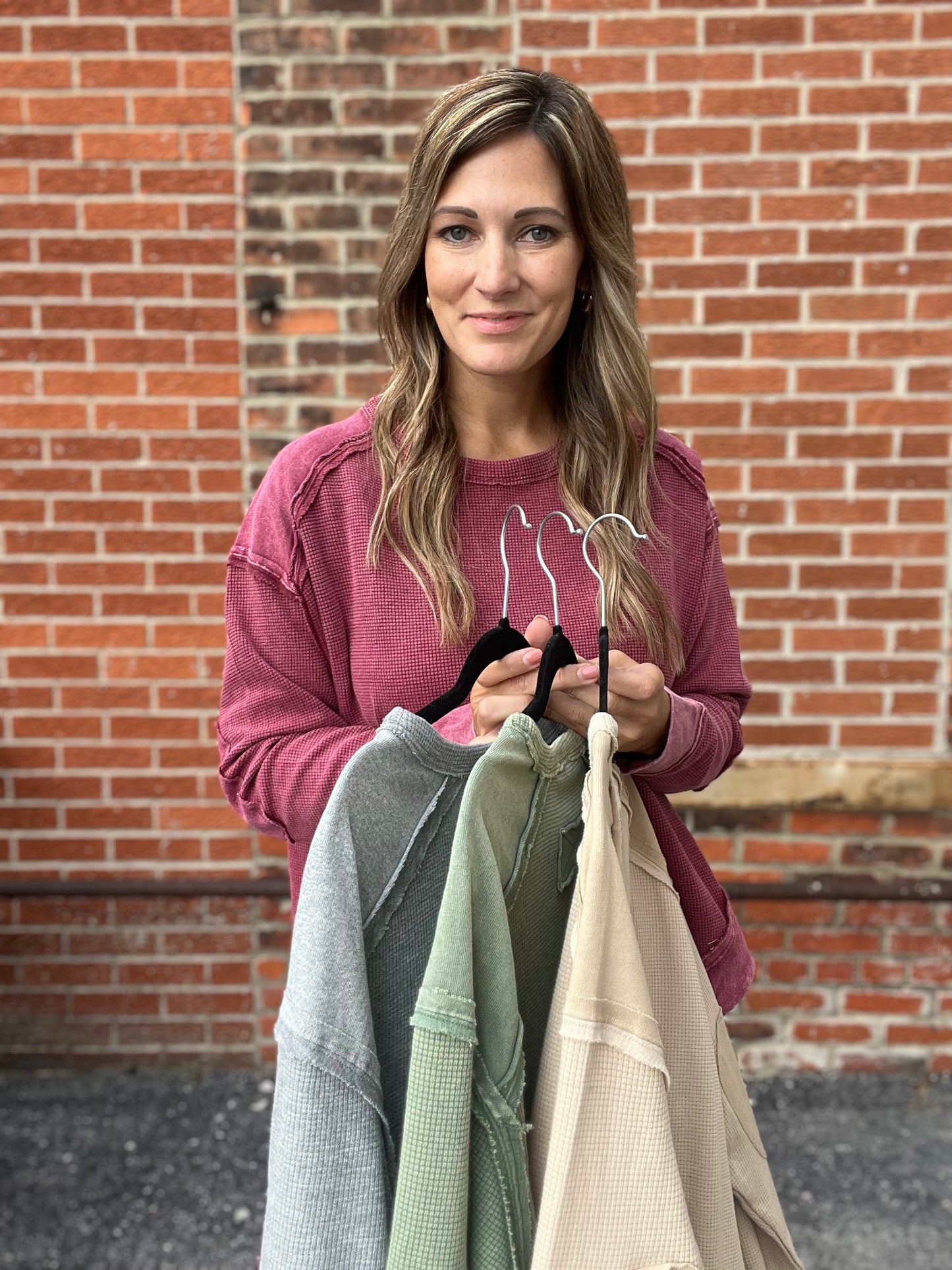 The Paxton Acid Wash Thermal Long Sleeve Top