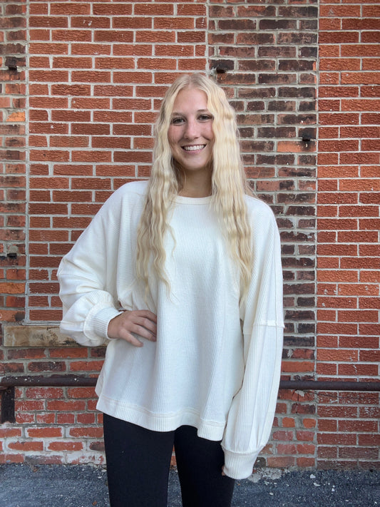 The Luna Reverse Seam Thermal Sweater