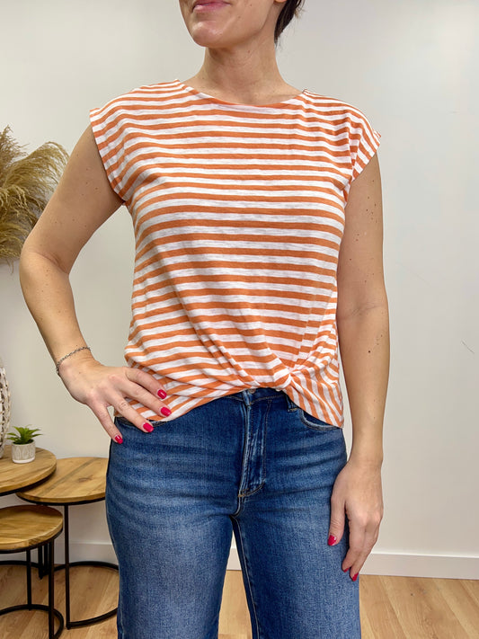 The Isa Twisted Striped Top