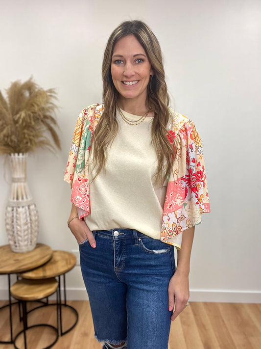 The Blossom Cream Floral Top