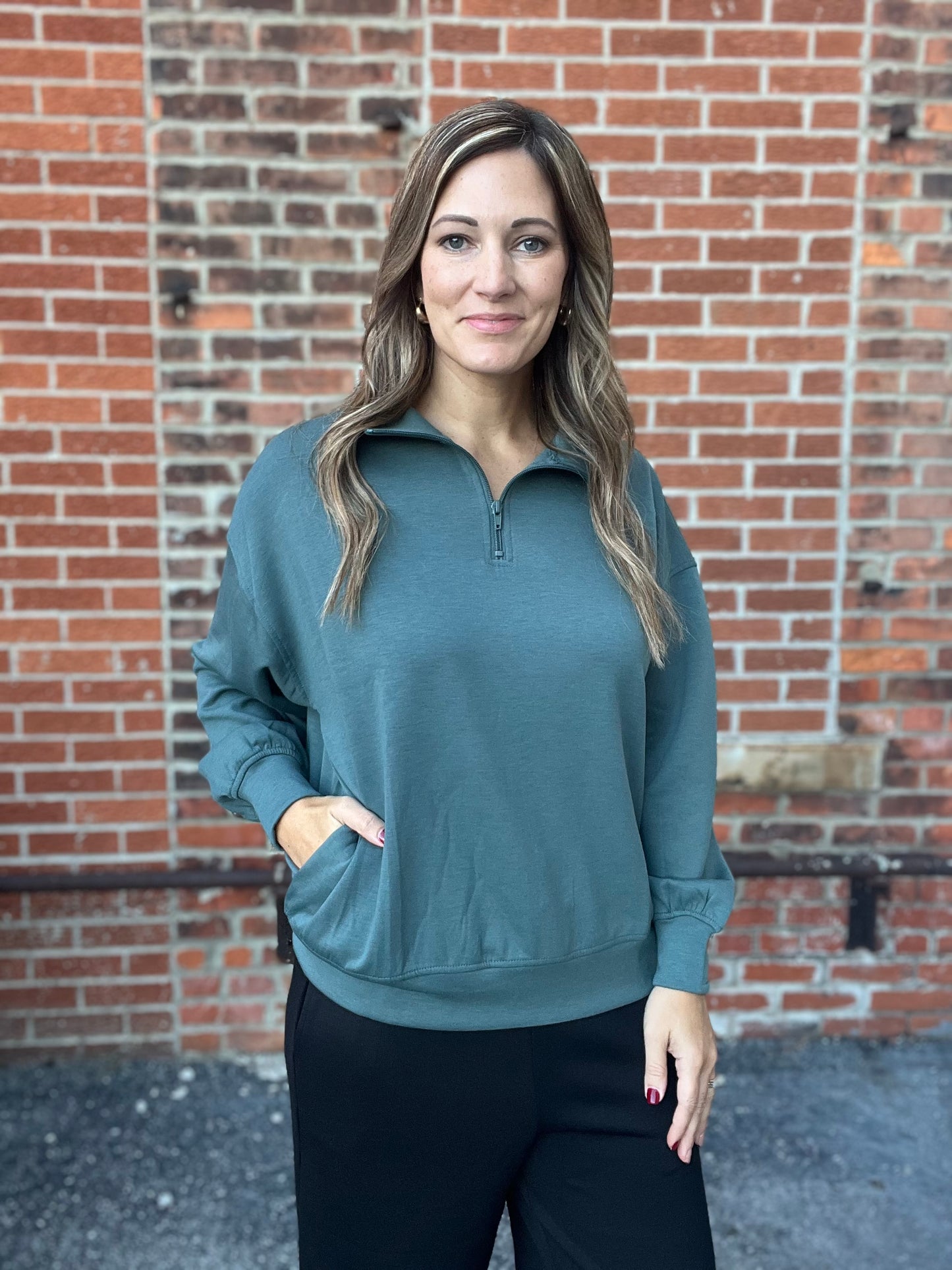 The Chloe Scuba Half Zip Pullover