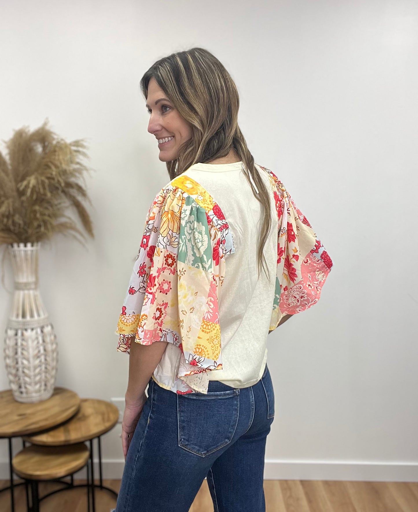 The Blossom Cream Floral Top