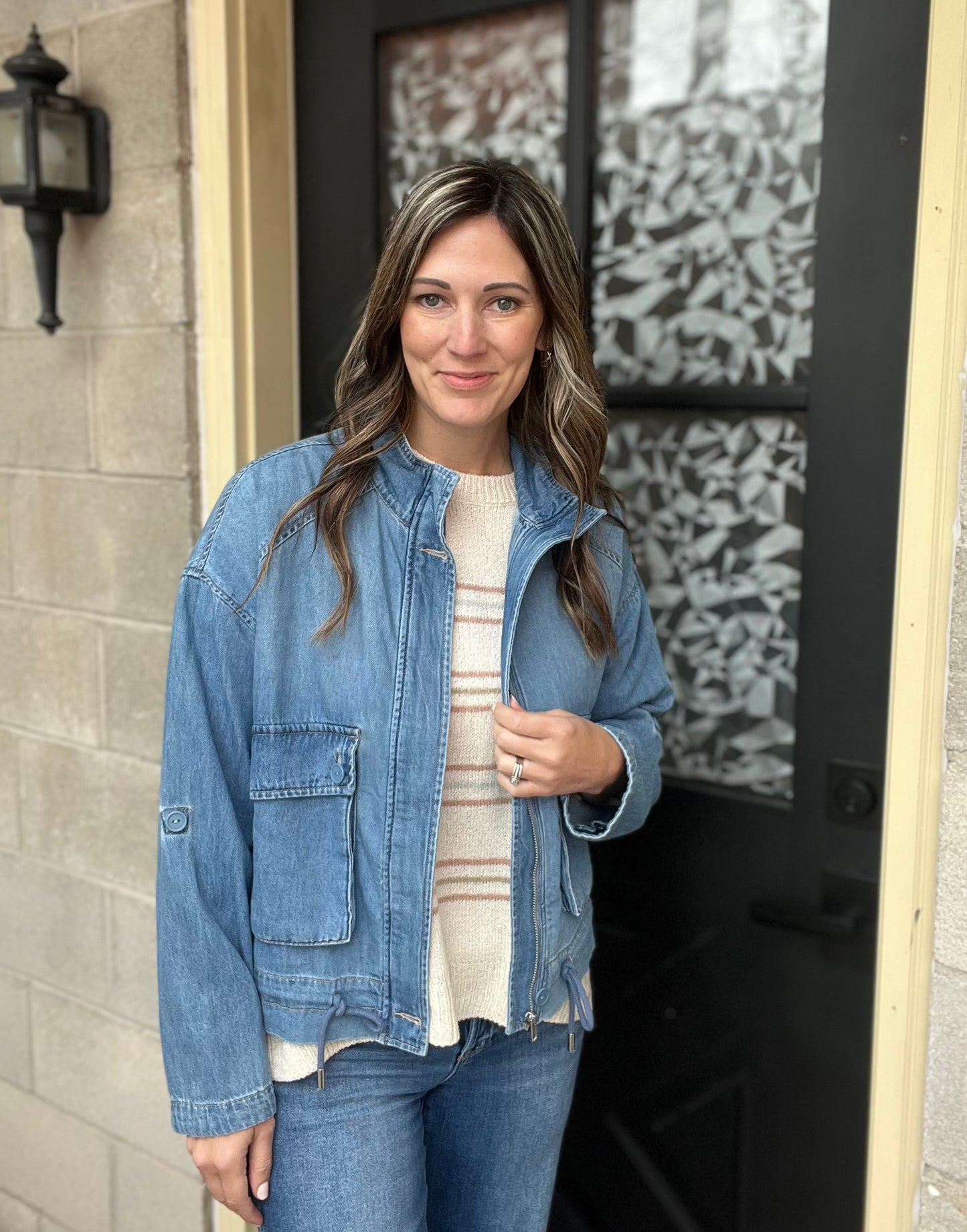 The Mayline Oversized Cargo Denim Jacket