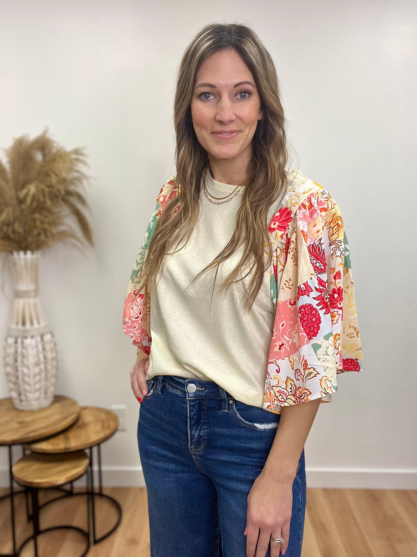 The Blossom Cream Floral Top