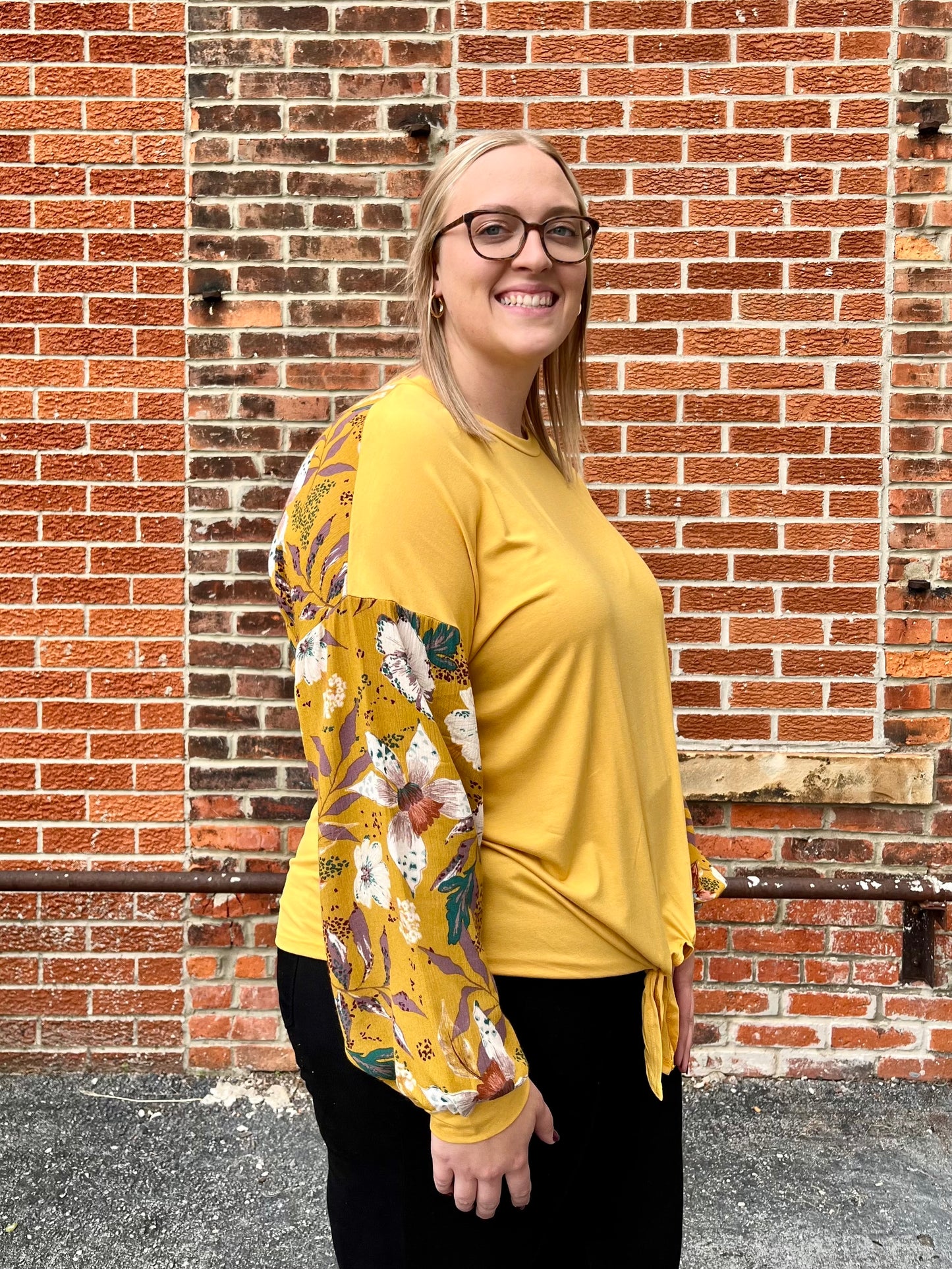 The Katrina Curvy Mustard Top