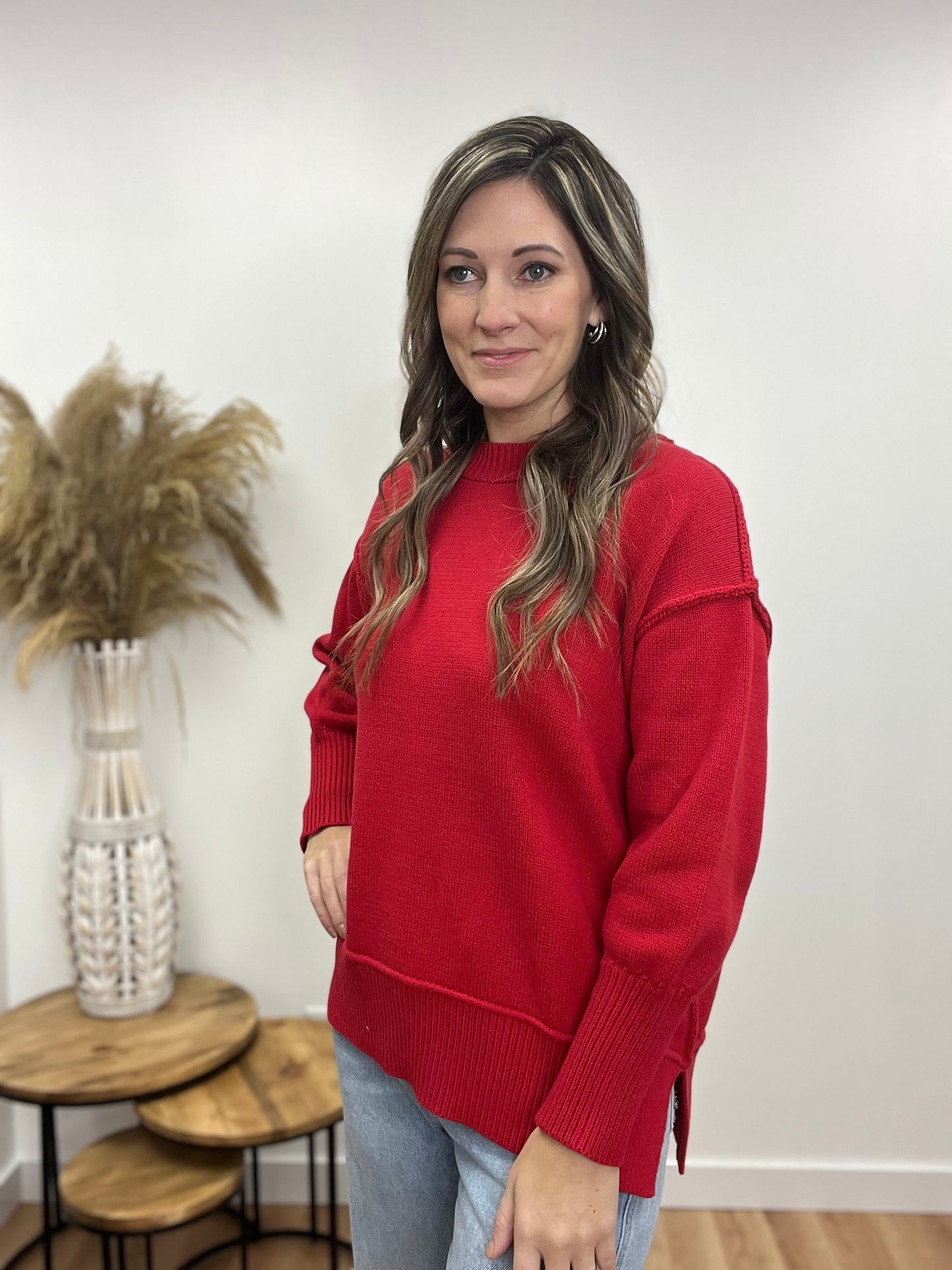 The Alara Red Sweater