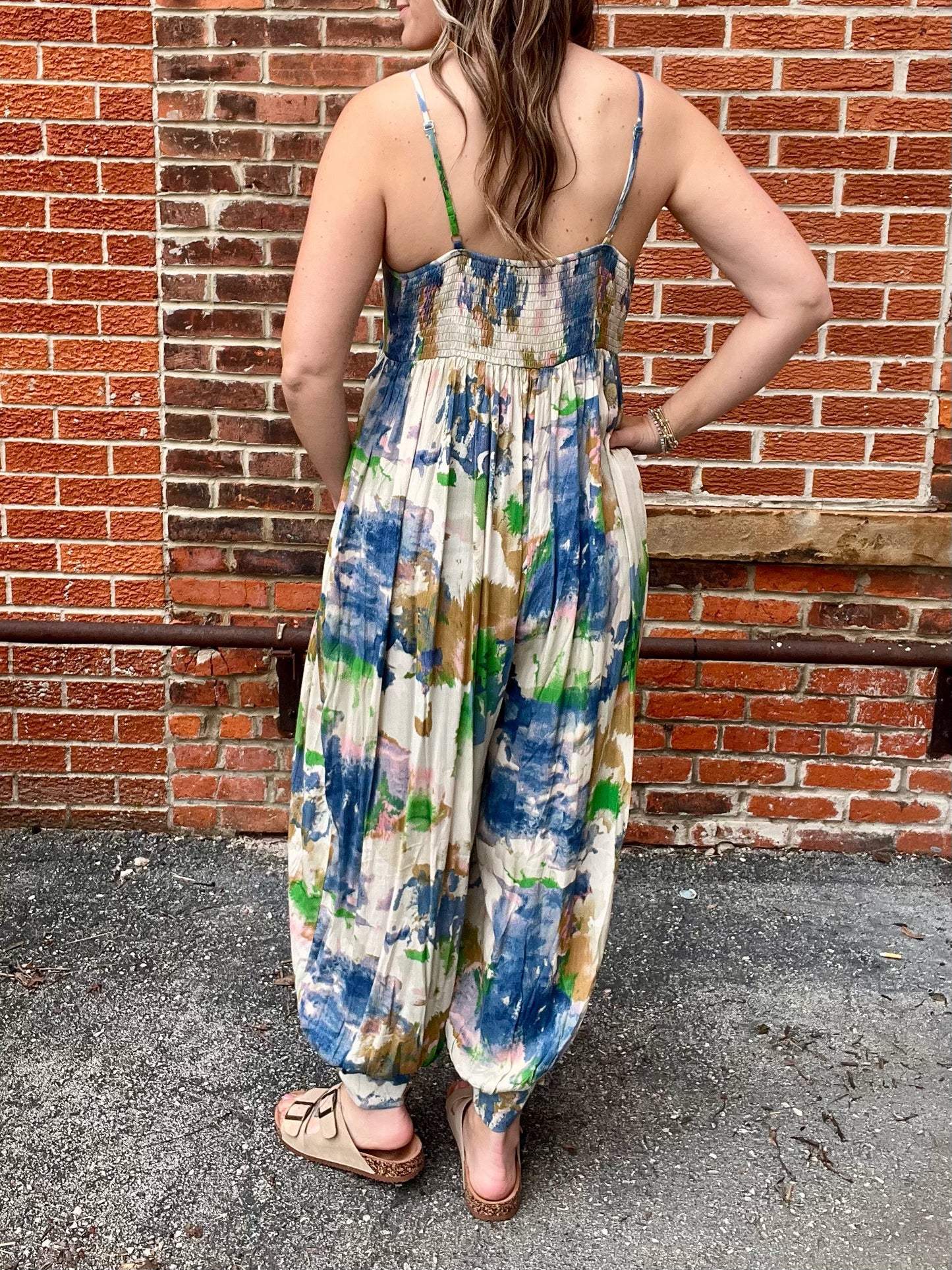 The Madison Sleeveless Tie Dye Jumpsuit