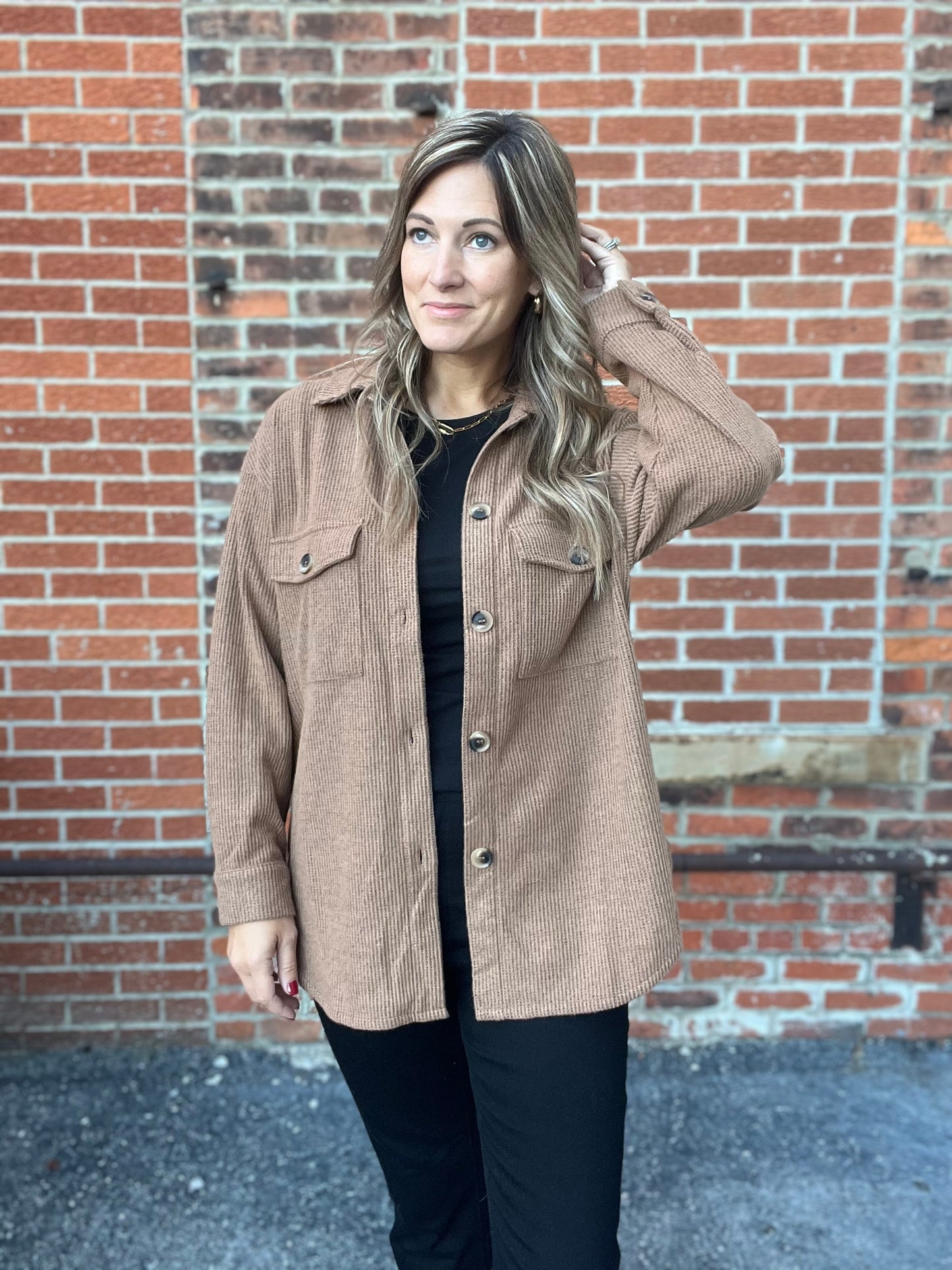 The Akira Brushed Ribbed Knit Shacket