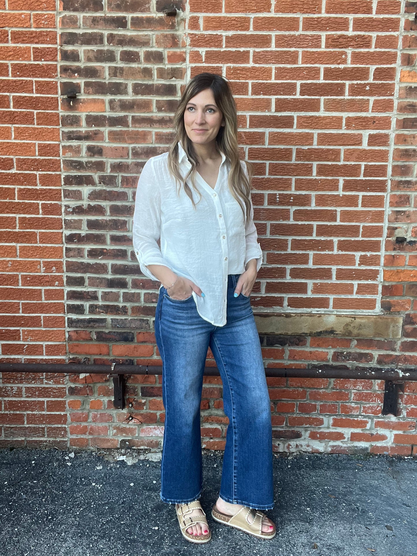 The Denver Crinkle Gauze Button Down