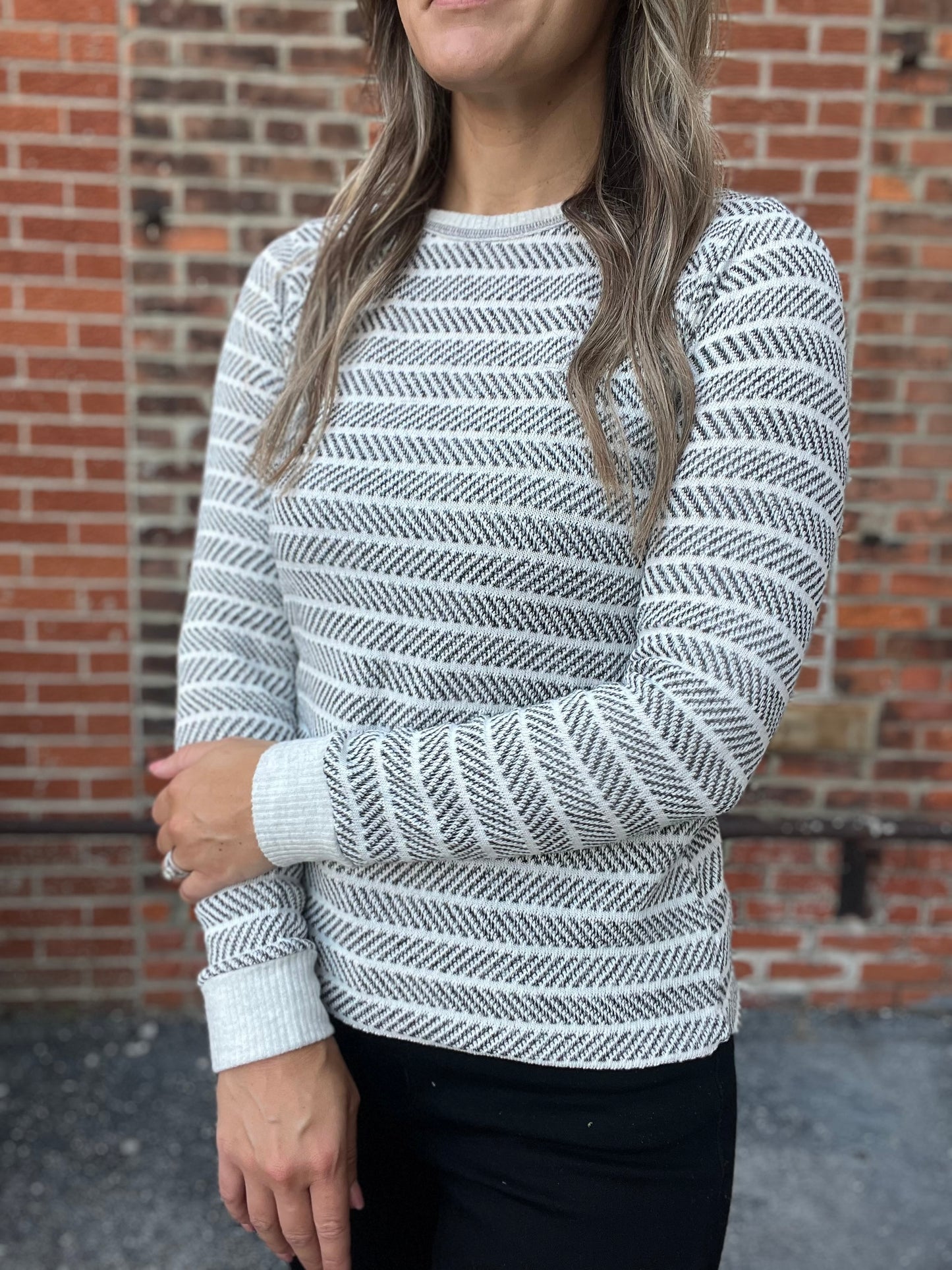 The Ridger Hash Striped Knit Top