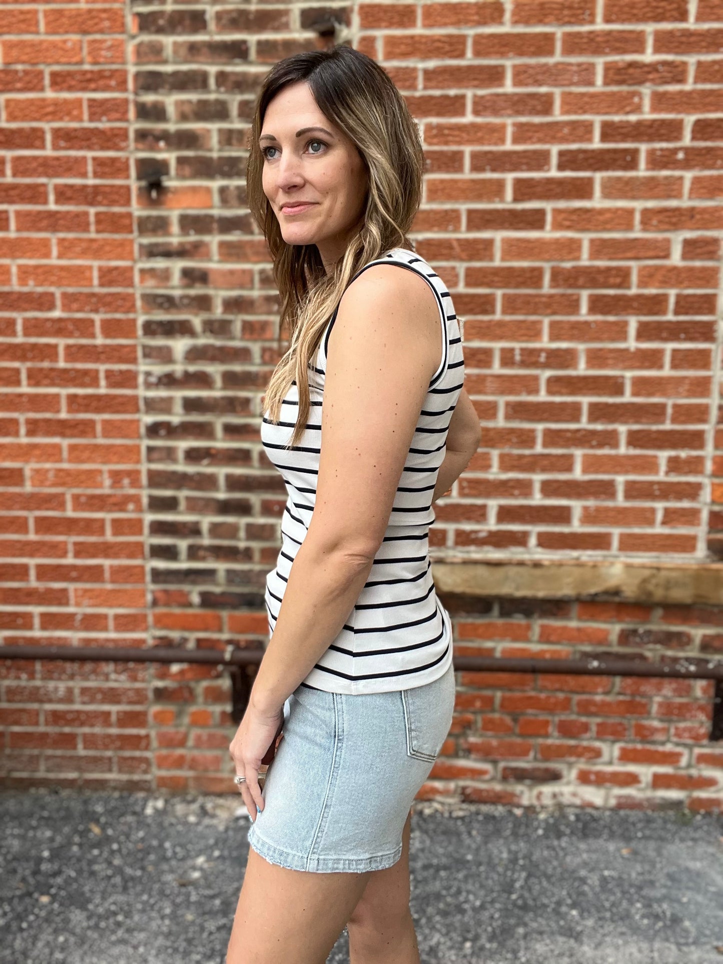 The Mave Fitted Striped Tank Top