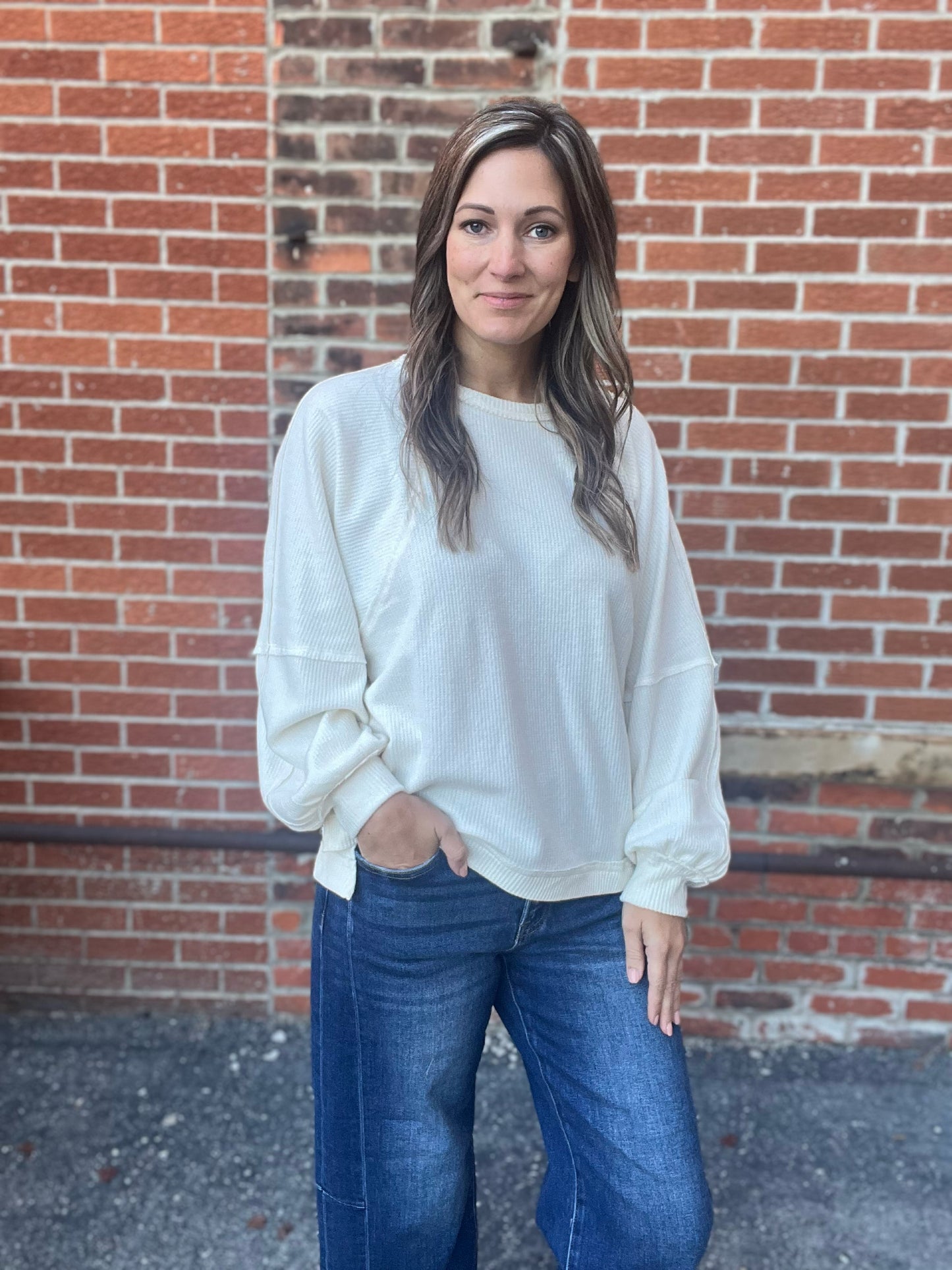 The Luna Reverse Seam Thermal Sweater