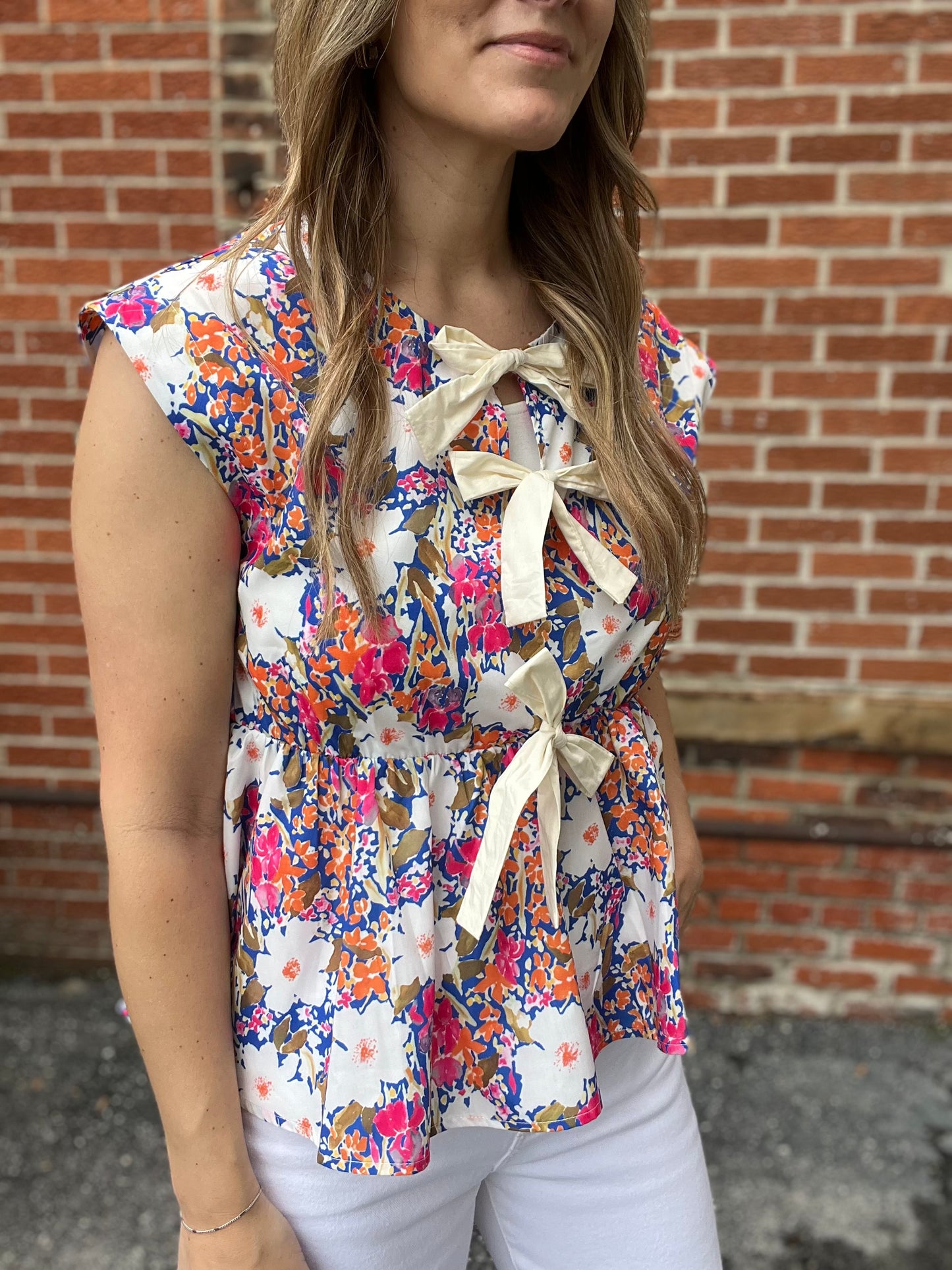 The Aria Tie Floral Unique Blouse