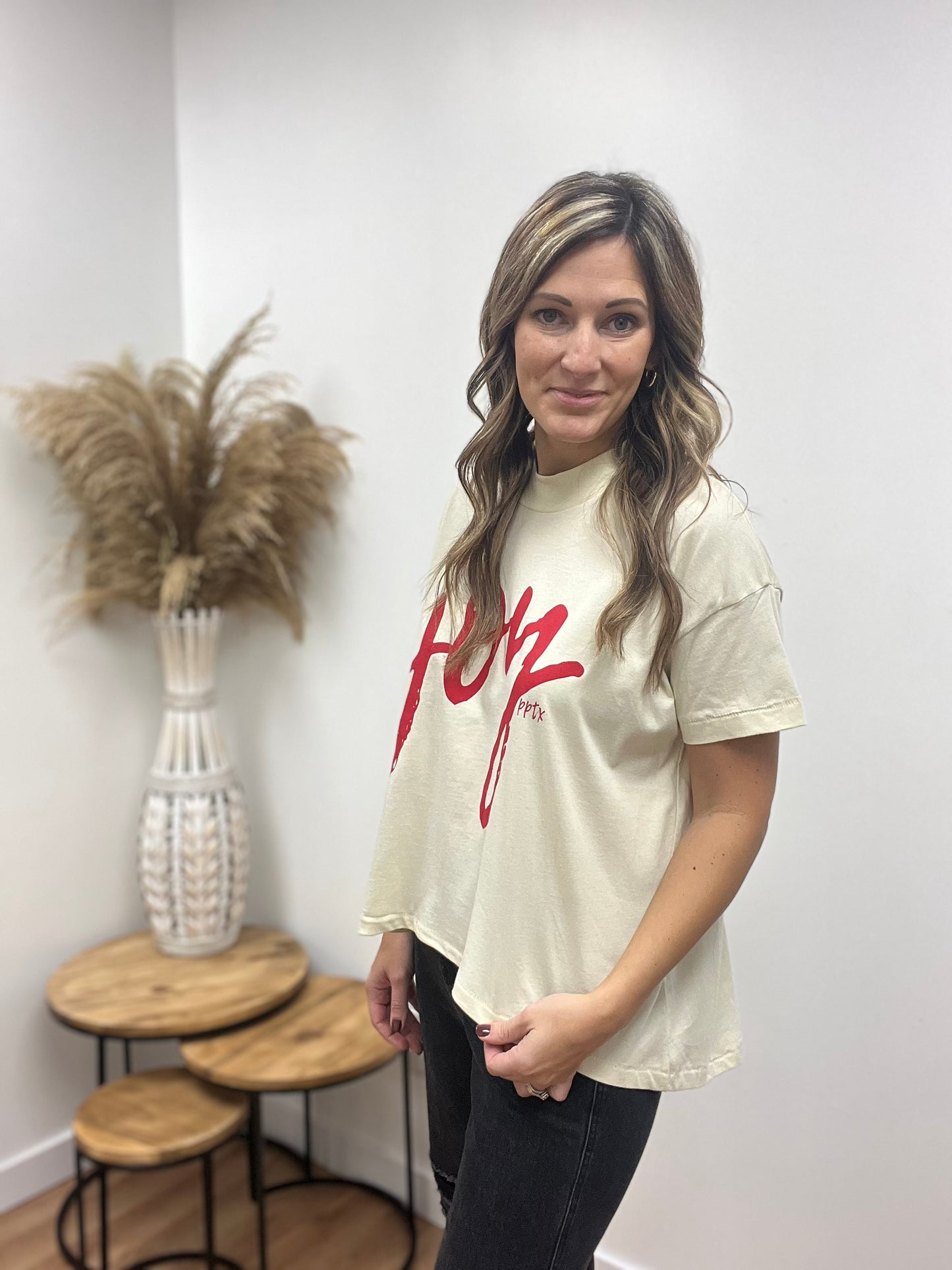 Next Level Joy Hi Low Graphic Tee