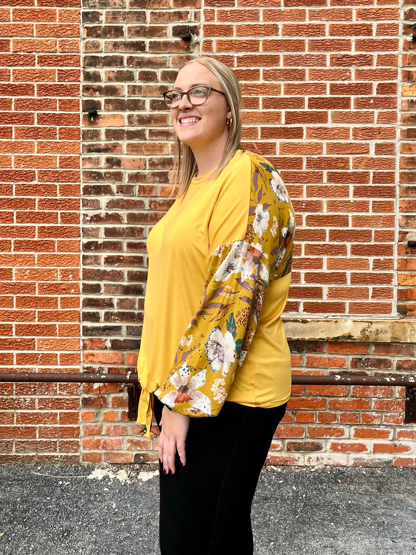 The Katrina Curvy Mustard Top