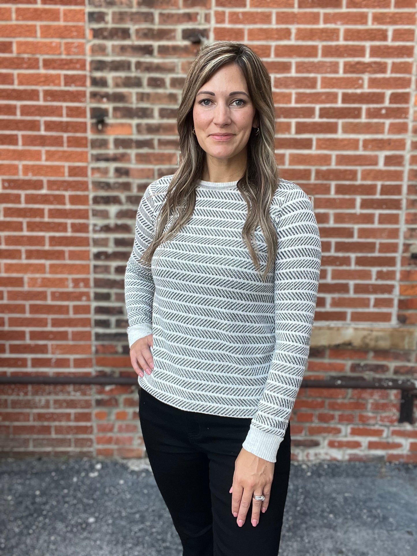The Ridger Hash Striped Knit Top