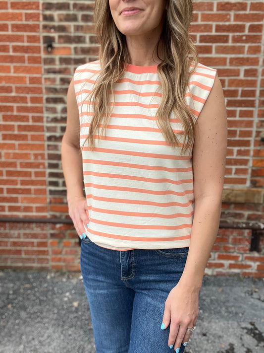 The Layten Sleeveles Striped Top