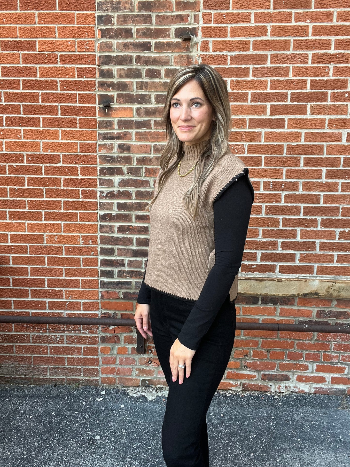 The Keely Mock Neck Tie Sweater